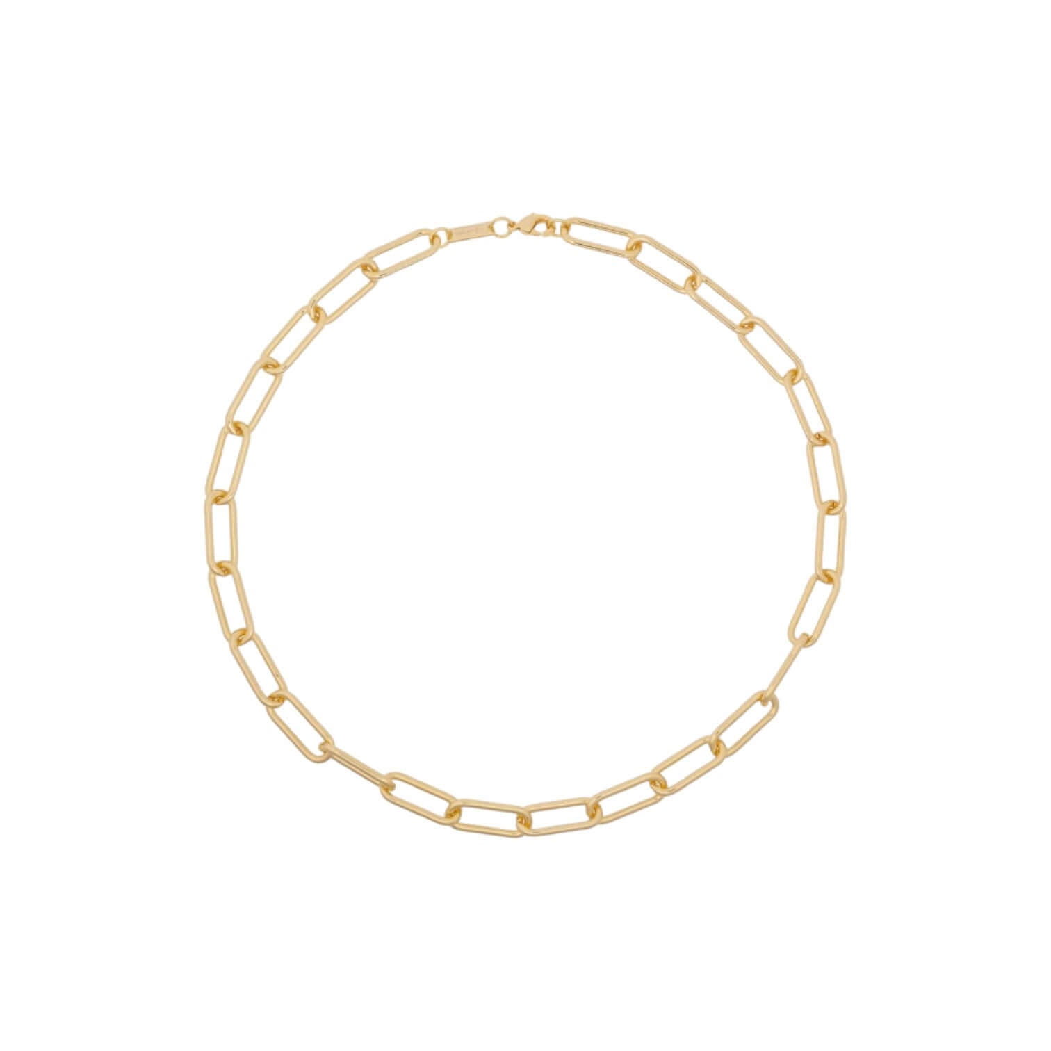 Collana La Catena in ottone placcato oro 18 carati, 45 cm, design elegante e moderno.