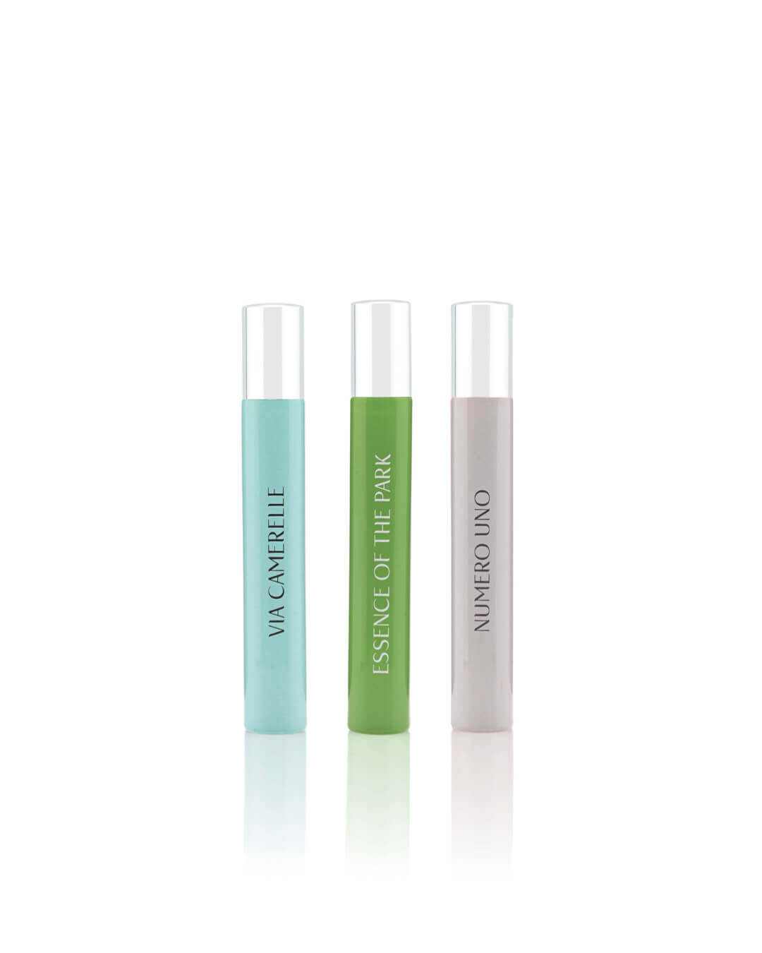 set di fragranze carthusia: Via Camerelle, Essence of the Park, Numero Uno in eleganti flaconi.