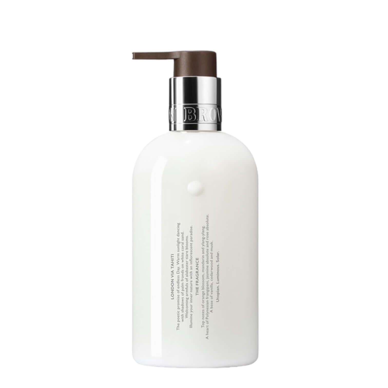Flora Luminare lozione corpo in flacone bianco con dispenser, 300 ml di idratazione profumata ai fiori.