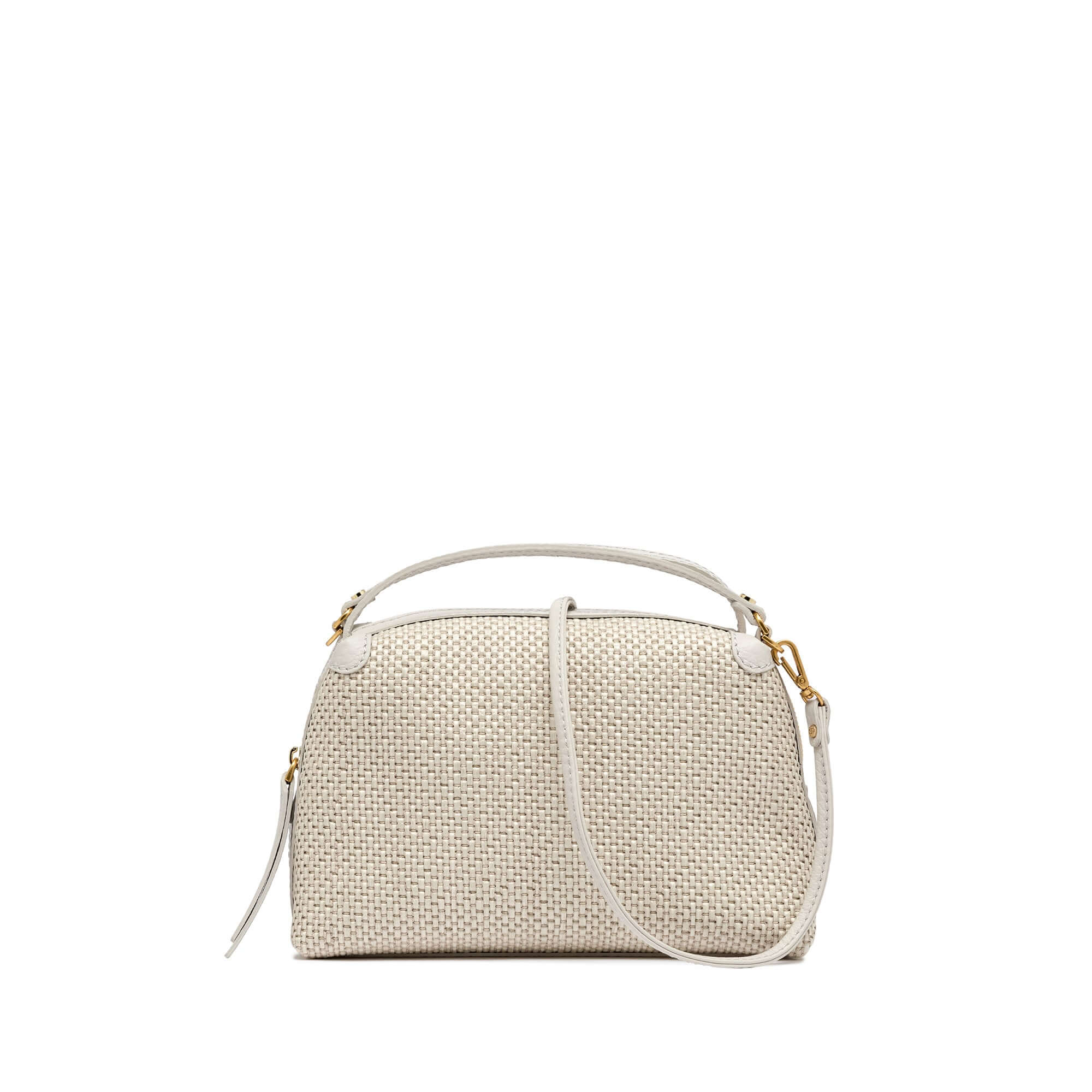 Large Alifa hand bag by Gianni Chiarini Firenze in woven straw with adjustable shoulder strap and zip closure.