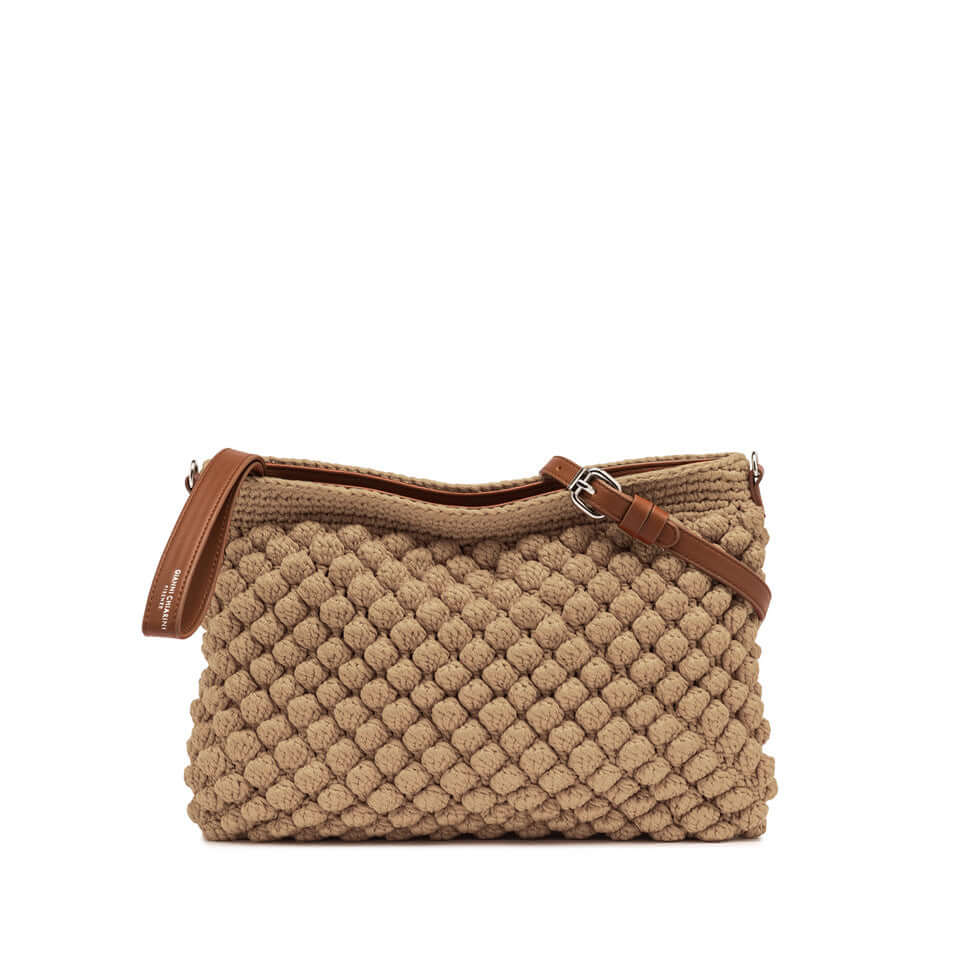 Bella pouch by Gianni Chiarini Firenze, handcrafted bubble texture, leather details, adjustable strap.