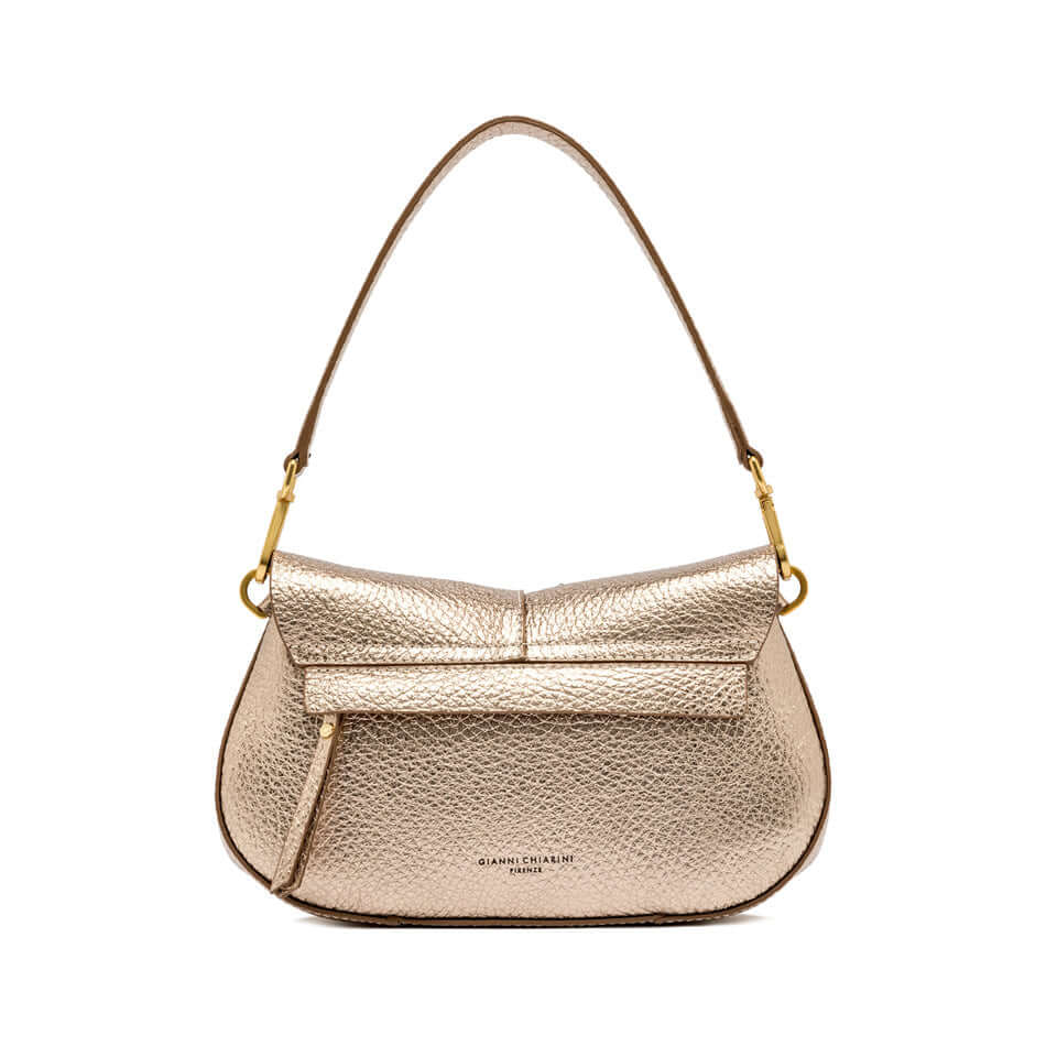 Borsa Helena Round di Gianni Chiarini in pelle bubble con design chic e tracolla elegante.