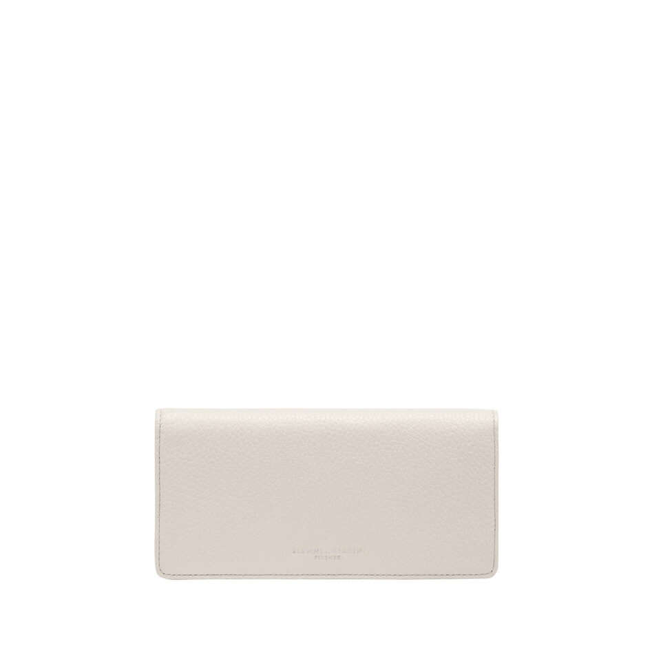 Elegante portafoglio in pelle martellata Gianni Chiarini Firenze, dimensioni 19x10x2 cm, colore chiaro.