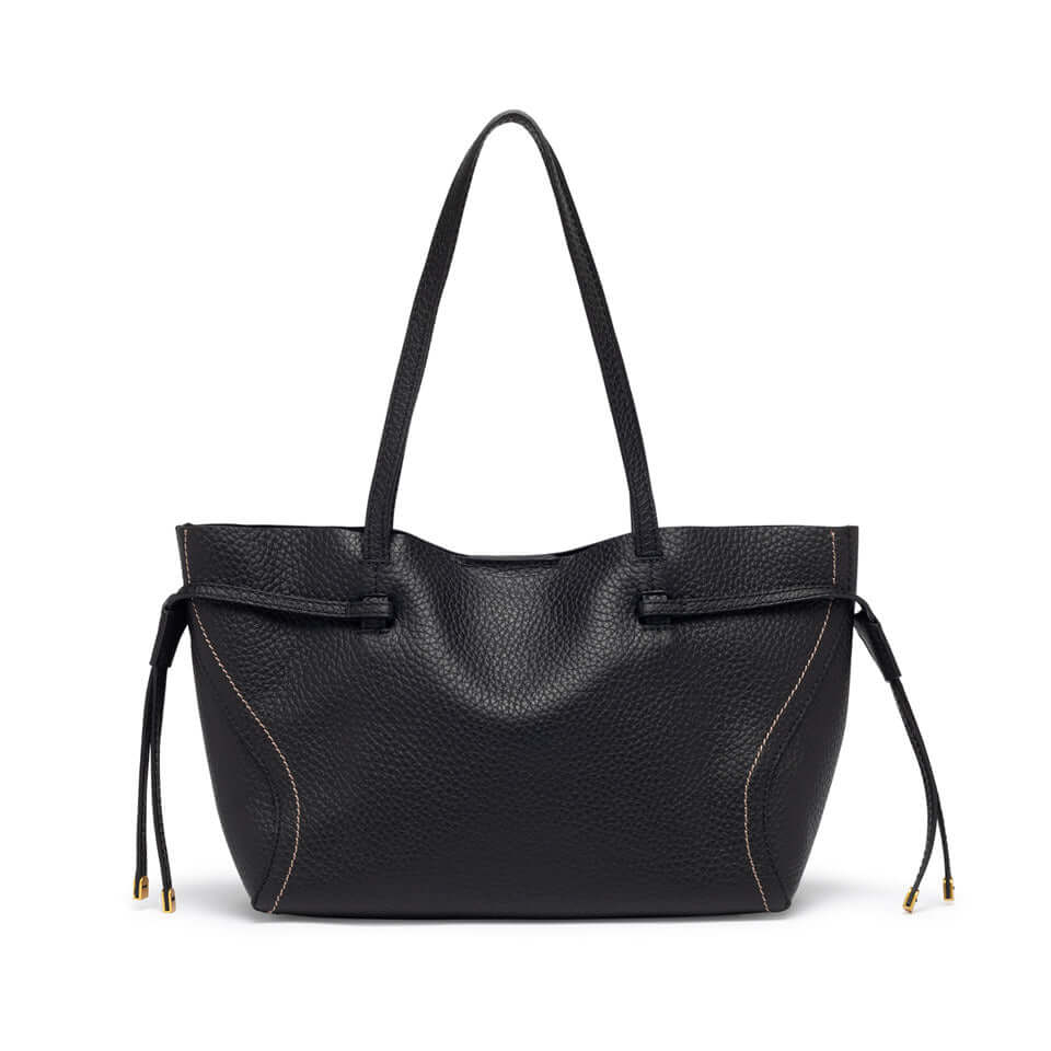 VIOLETTE by Gianni Chiarini, sophisticated black leather bag with contrast stitching and practical design.