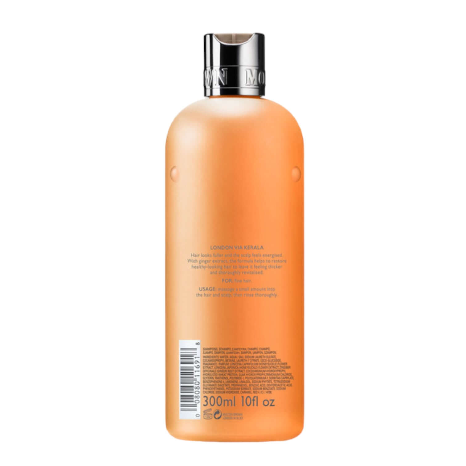 Ginger Shampoo 300ml bottle, revitalizing formula for fine hair, enriched with ginger extract for added volume.