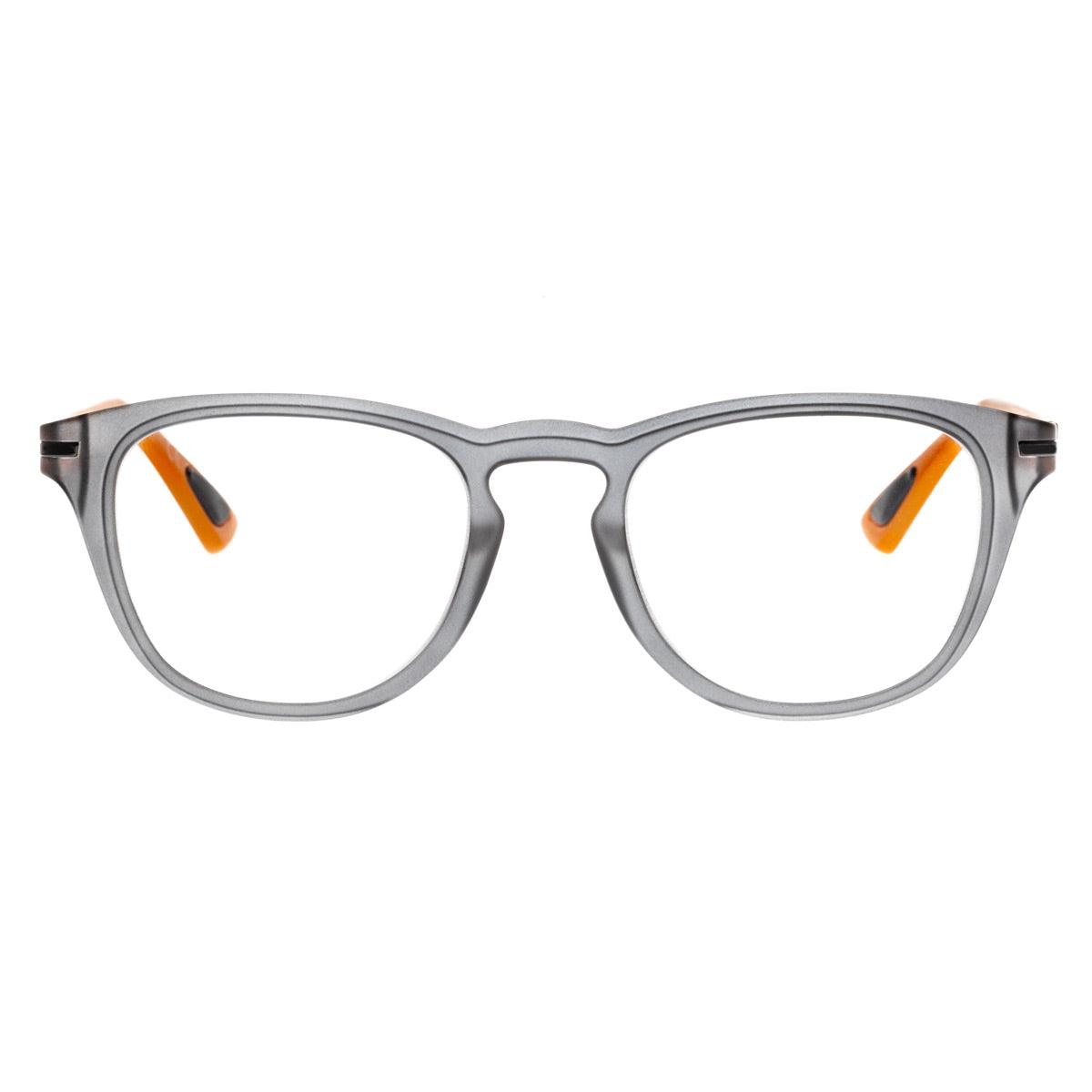 MAX C2 occhiali da sole da uomo grigi con dettagli arancioni e neri, design moderno e fotocromatiche.