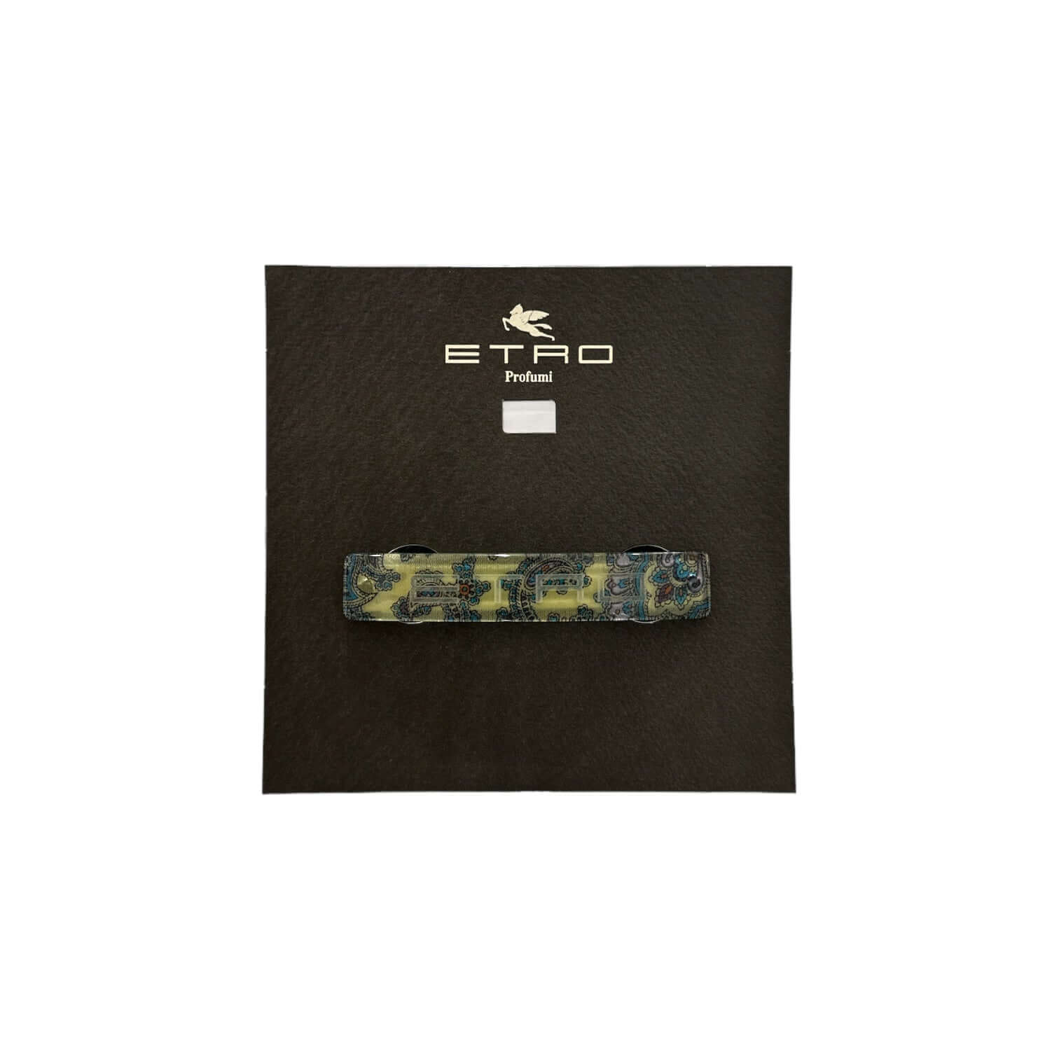 Molletta fiammifero bicolore con logo Etro, accessorio elegante per capelli, alta resistenza e stile.