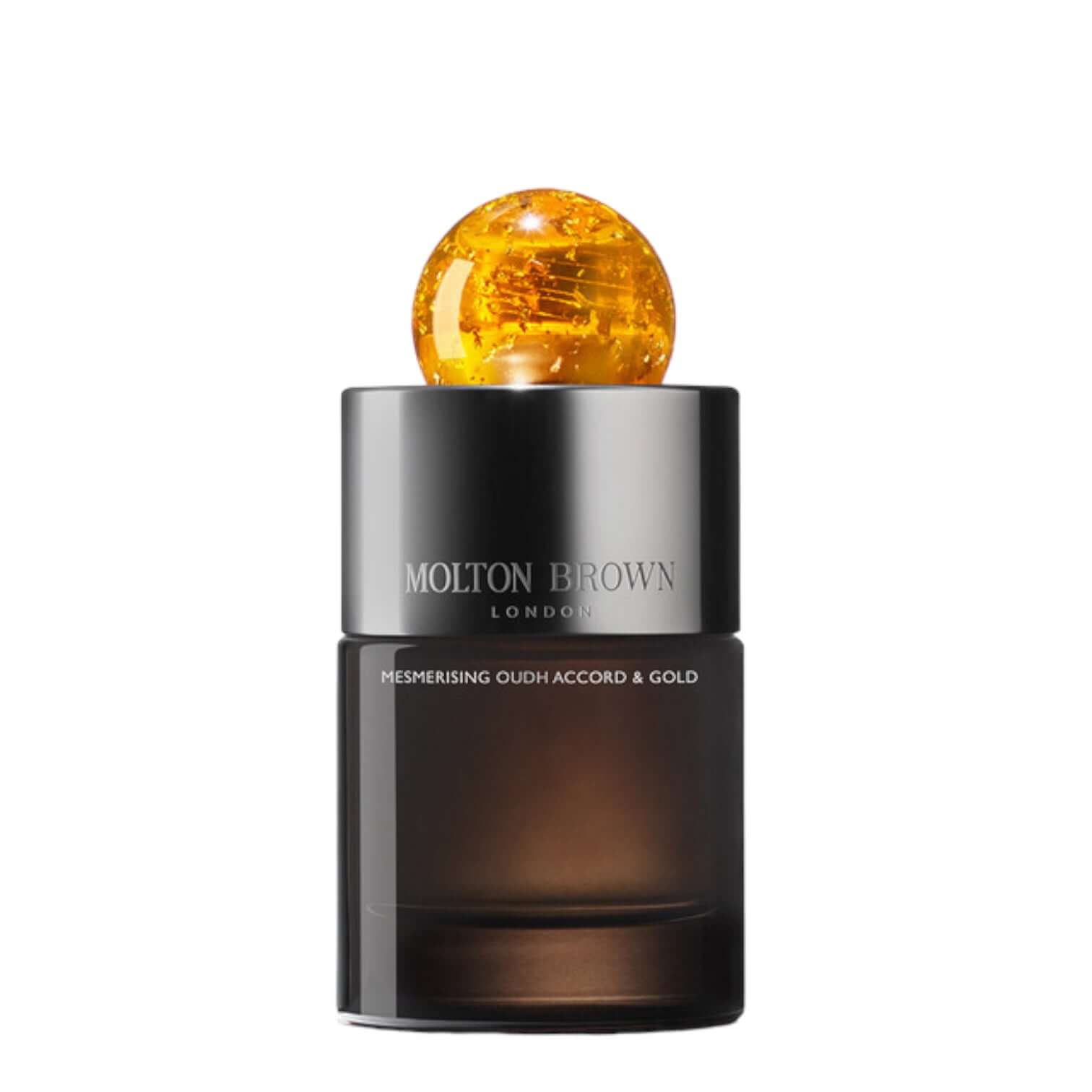 Mesmerising Oudh Accord & Gold Eau De Parfum in elegant glass bottle with amber cap, 100ml.
