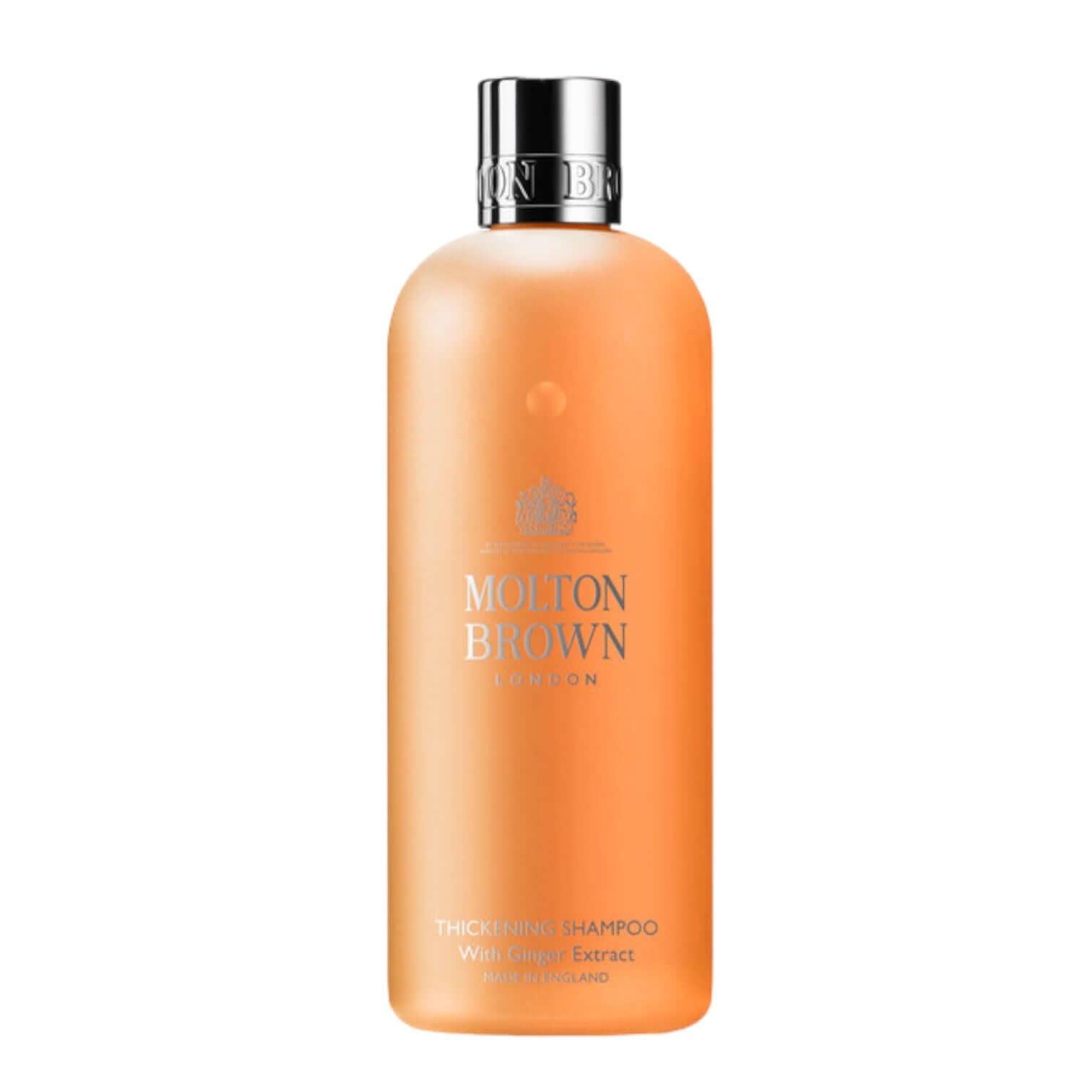 Molton Brown Ginger Shampoo 300ml, thickening formula enriched with ginger extract for fine hair revitalization.