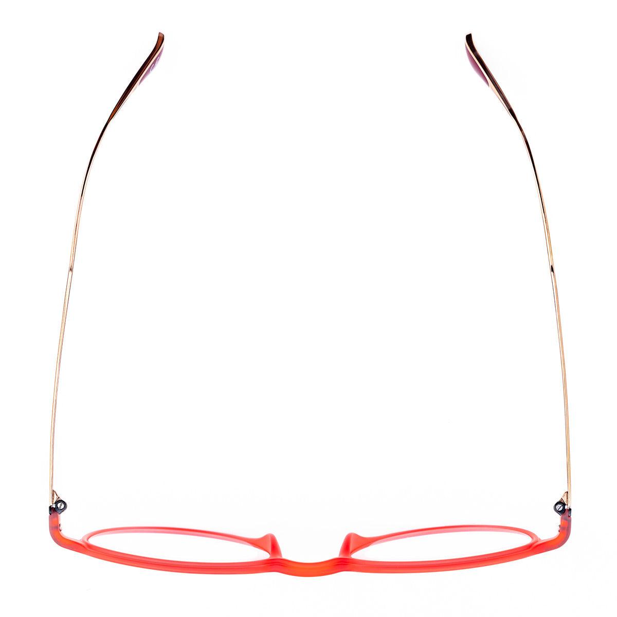 MUNDO C4 occhiali da sole unisex con frontale rosso e aste in titanium oro rosa, collezione Titanium.