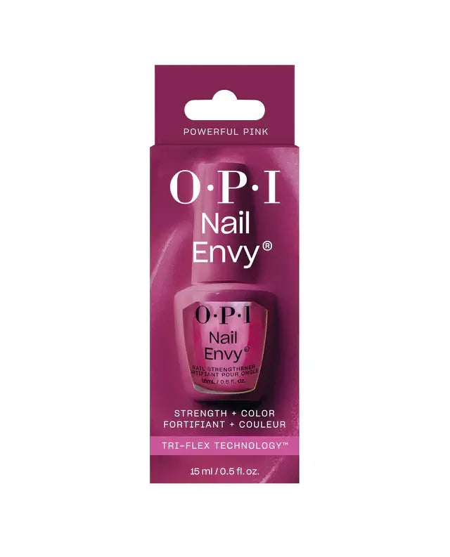 O.P.I. Nail Envy Powerful Pink nail strengthening polish, 15 ml, featuring Tri-Flex Technology™ for stronger nails.