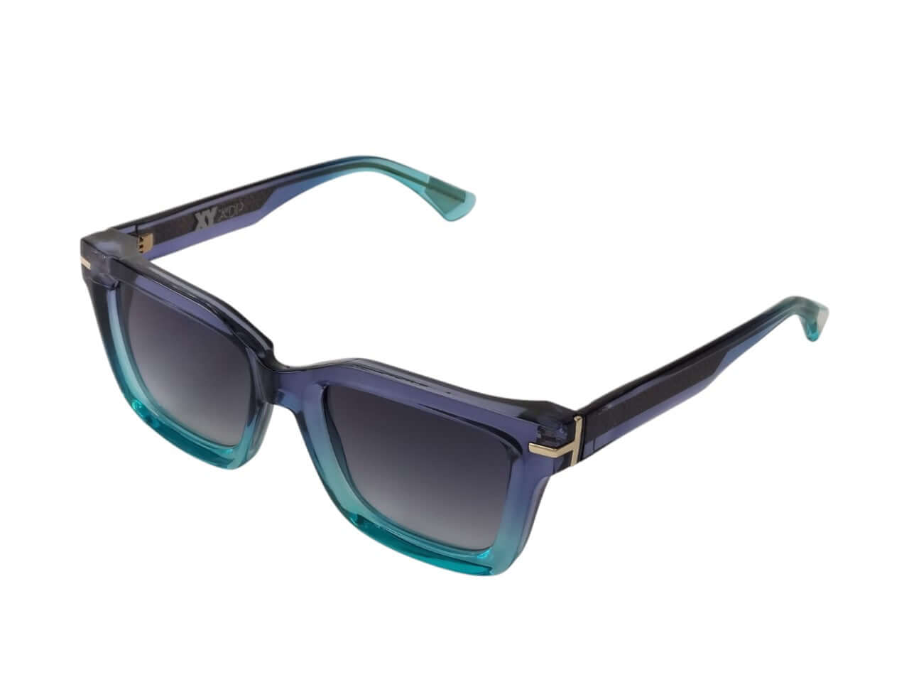 CORAL GABLE C55 sunglasses by AirDP featuring blue-purple gradient and metal accents, trendy eyewear.
