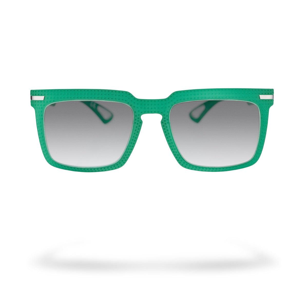 CAVA C4 occhiali da sole verdi con effetto tridimensionale e texture geometrica della collezione Flexo.