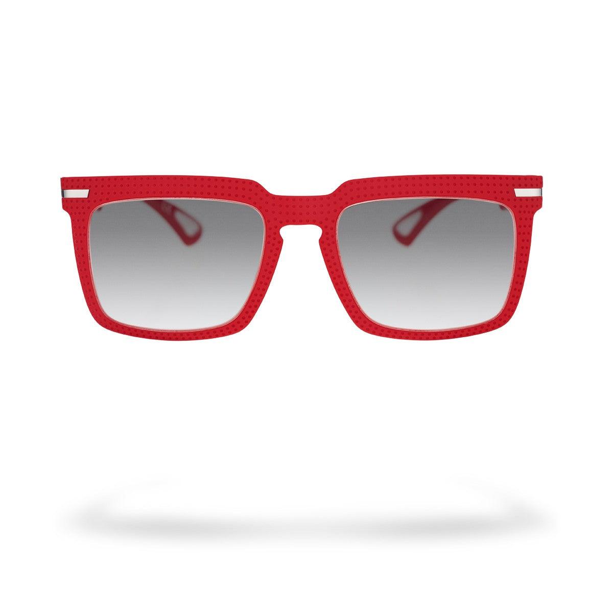 CAVA C6 occhiali rossi con effetto tridimensionale e texture geometrica della collezione Flexo.