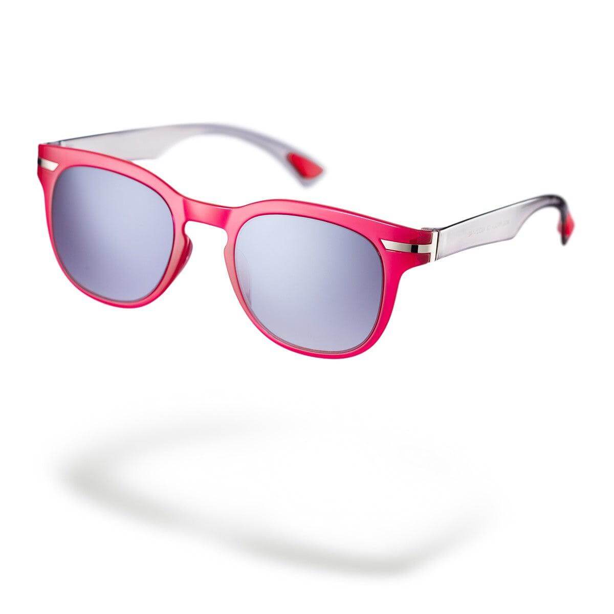 PAOLA C8 occhiali da sole donna con montatura rossa e lenti grigie, stile contemporaneo di AirDP Style.