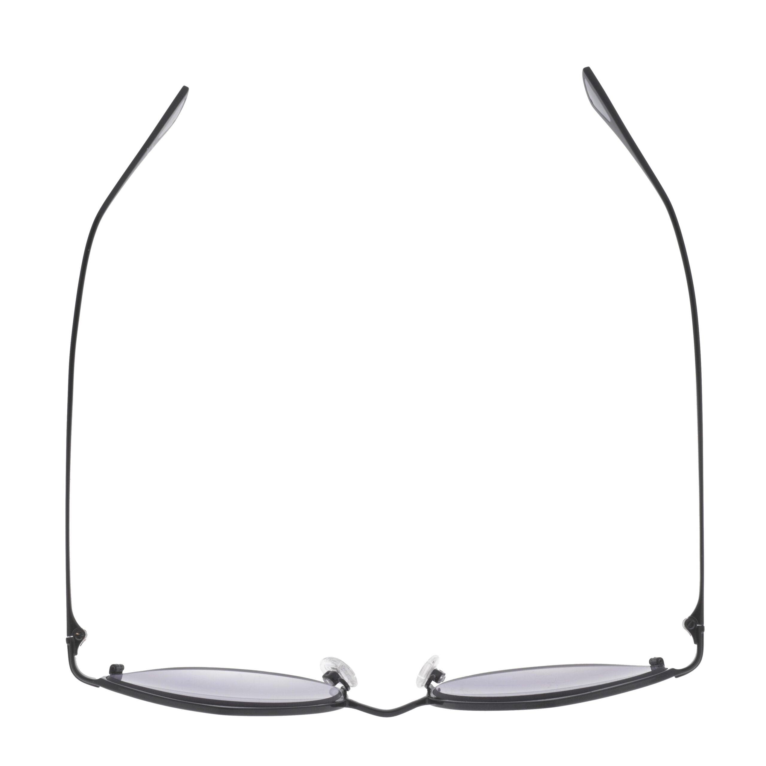 NAOS C1 occhiali da sole eleganti con montatura nera e lenti grigie sfumate, design moderno di Alessandro Del Piero.