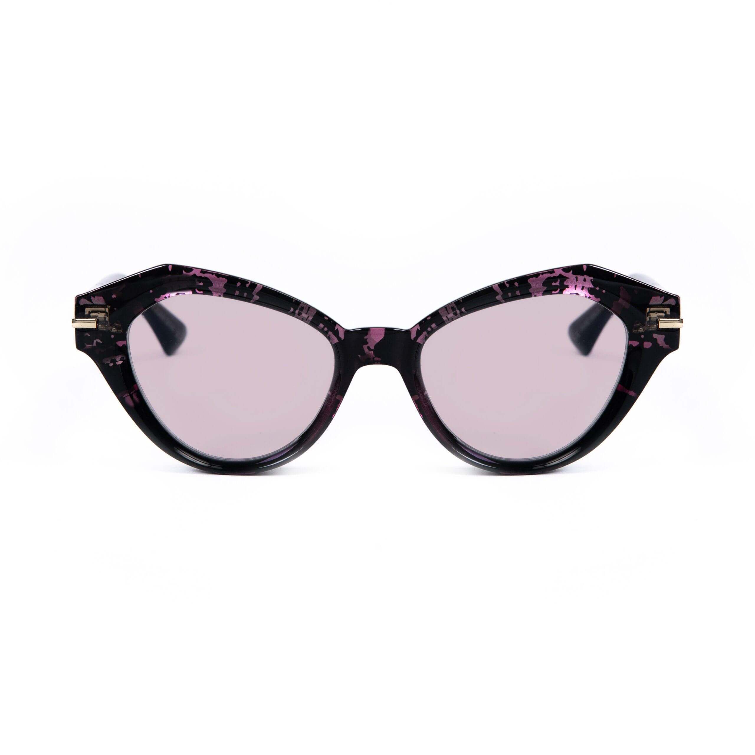 BAL HARBOUR C25 - occhiali da sole con frontale nero trasparente e lenti rosa, collezione XY Bold by AirDP.