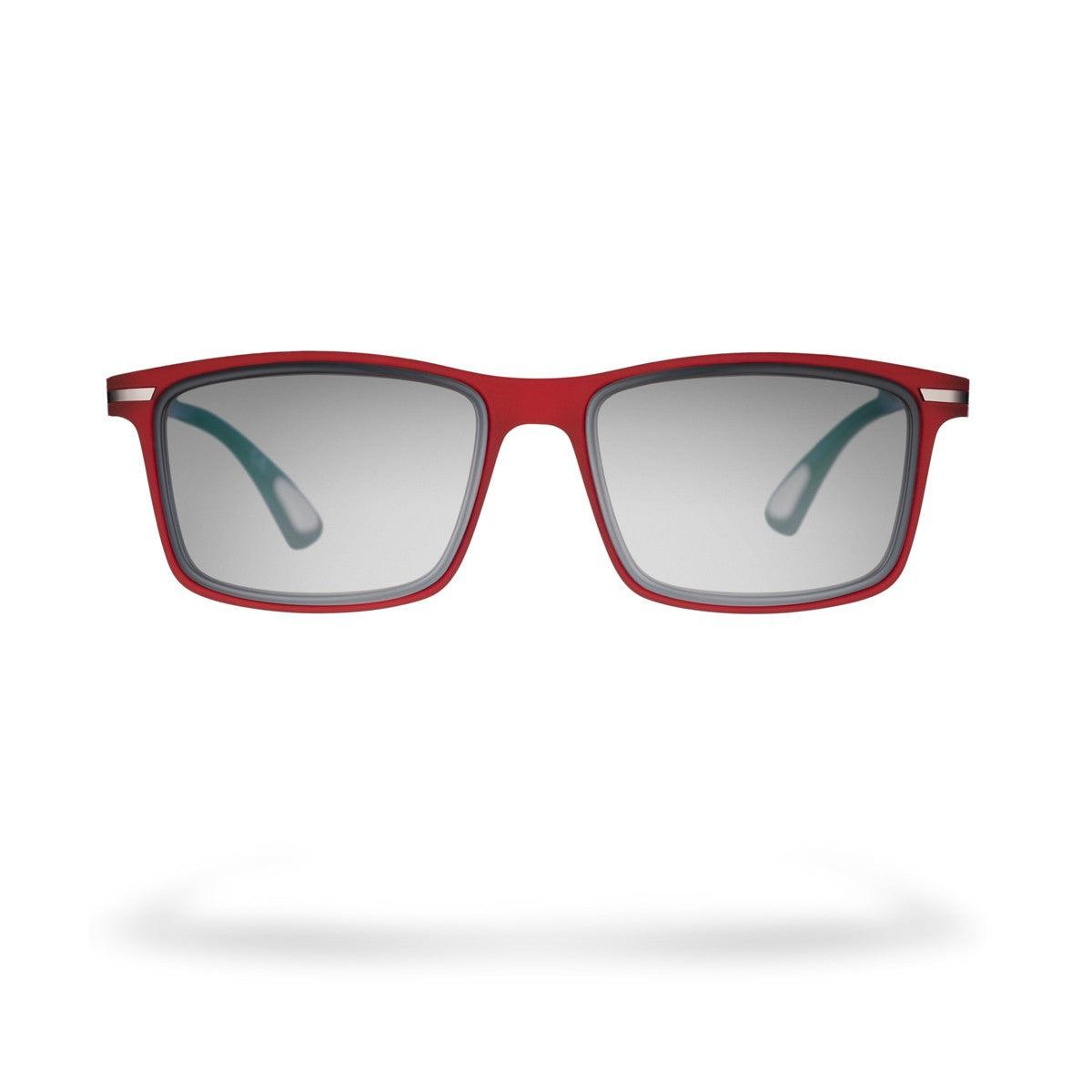 CONCY C4 red sunglasses with ergonomic design and contrast color frame for stylish comfort.