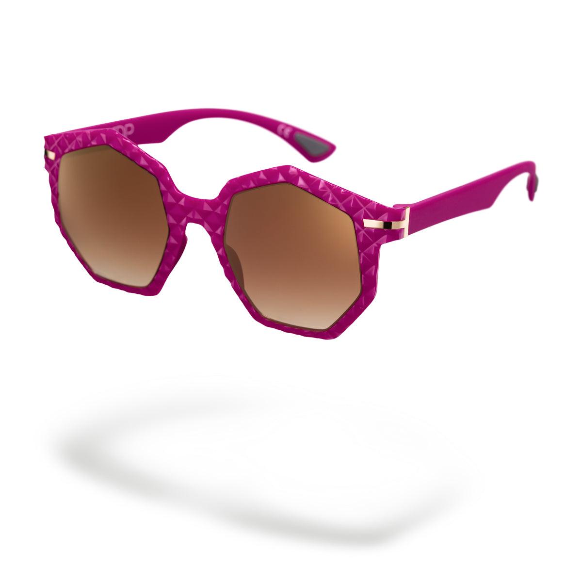 MARTA C3 occhiali da sole donna fucsia lucido con lenti oro-marrone sfumate della collezione Flexo di Alessandro Del Piero.