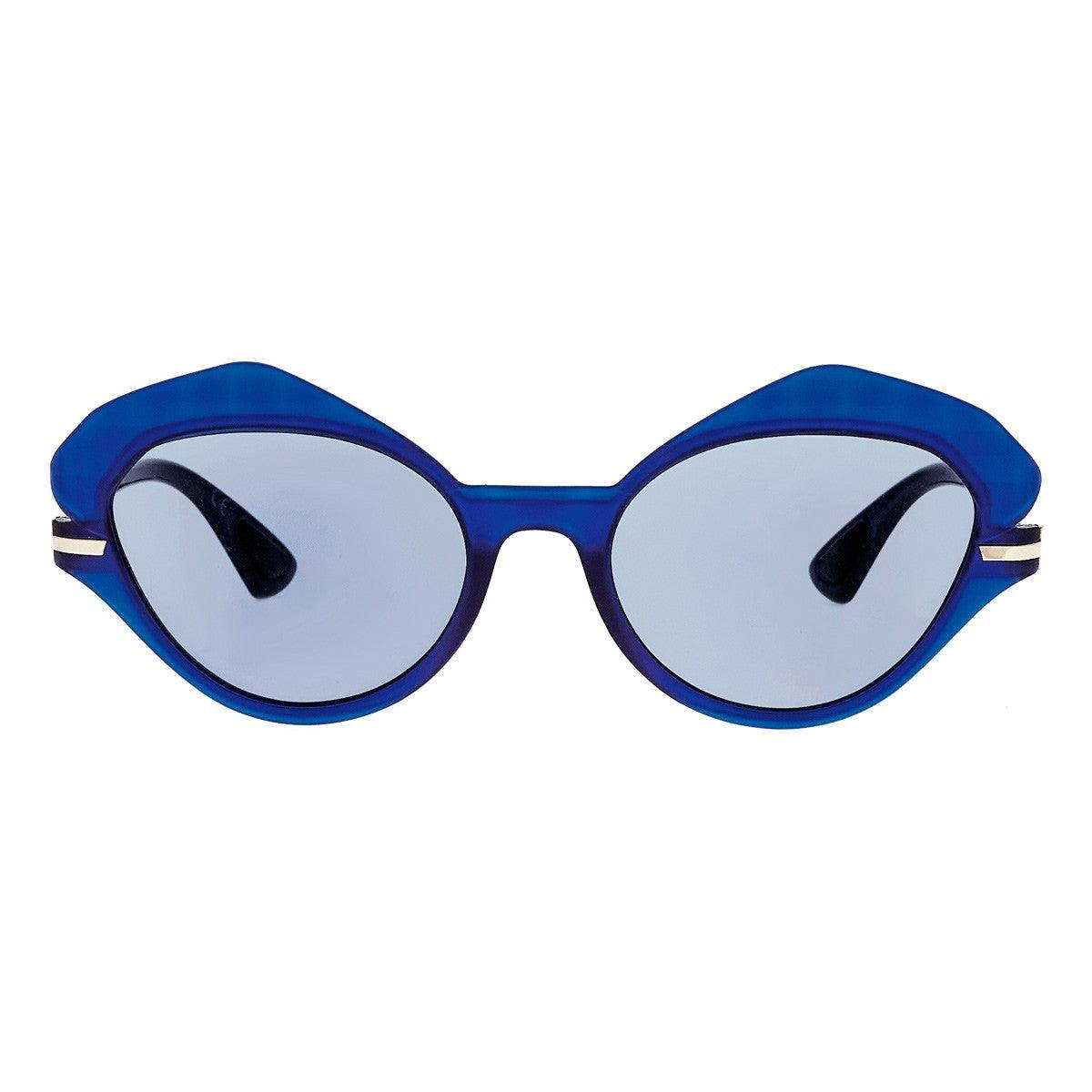 Occhiali ELISA C3 con elegante montatura blu, effetto luci e ombre, collezione Txf, mix di colori pastello e sgargianti.