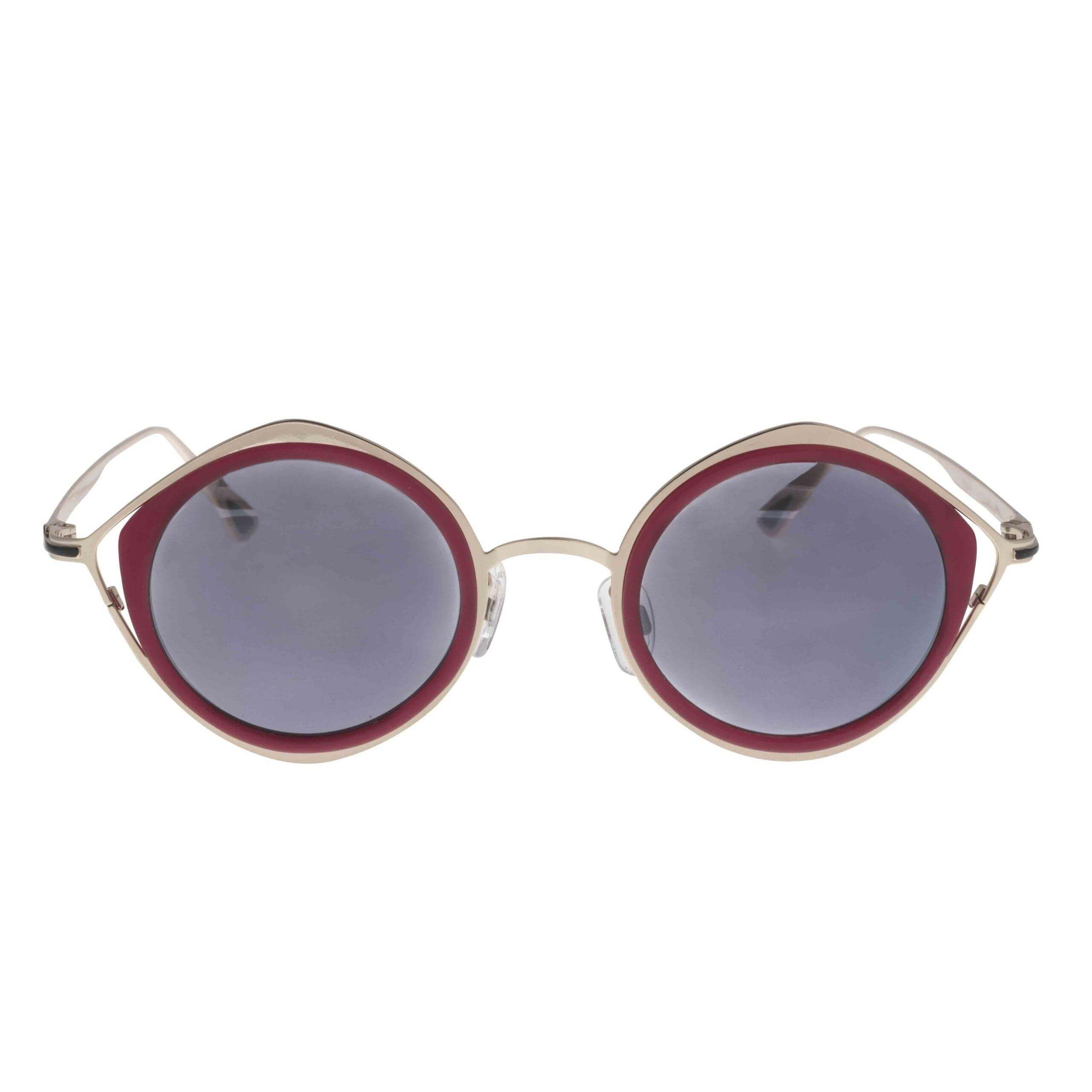 ETAMIN C6 occhiali da sole eleganti con lenti grigie e montatura rossa, collezione Combined.