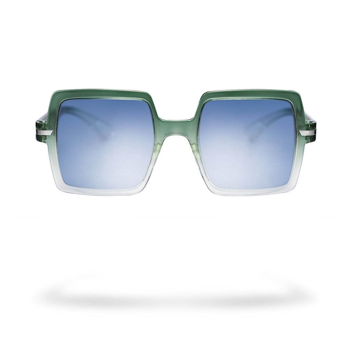 Isa C2 sunglasses in green and blue, part of the Genesis collection, elegant and stylish eyewear.