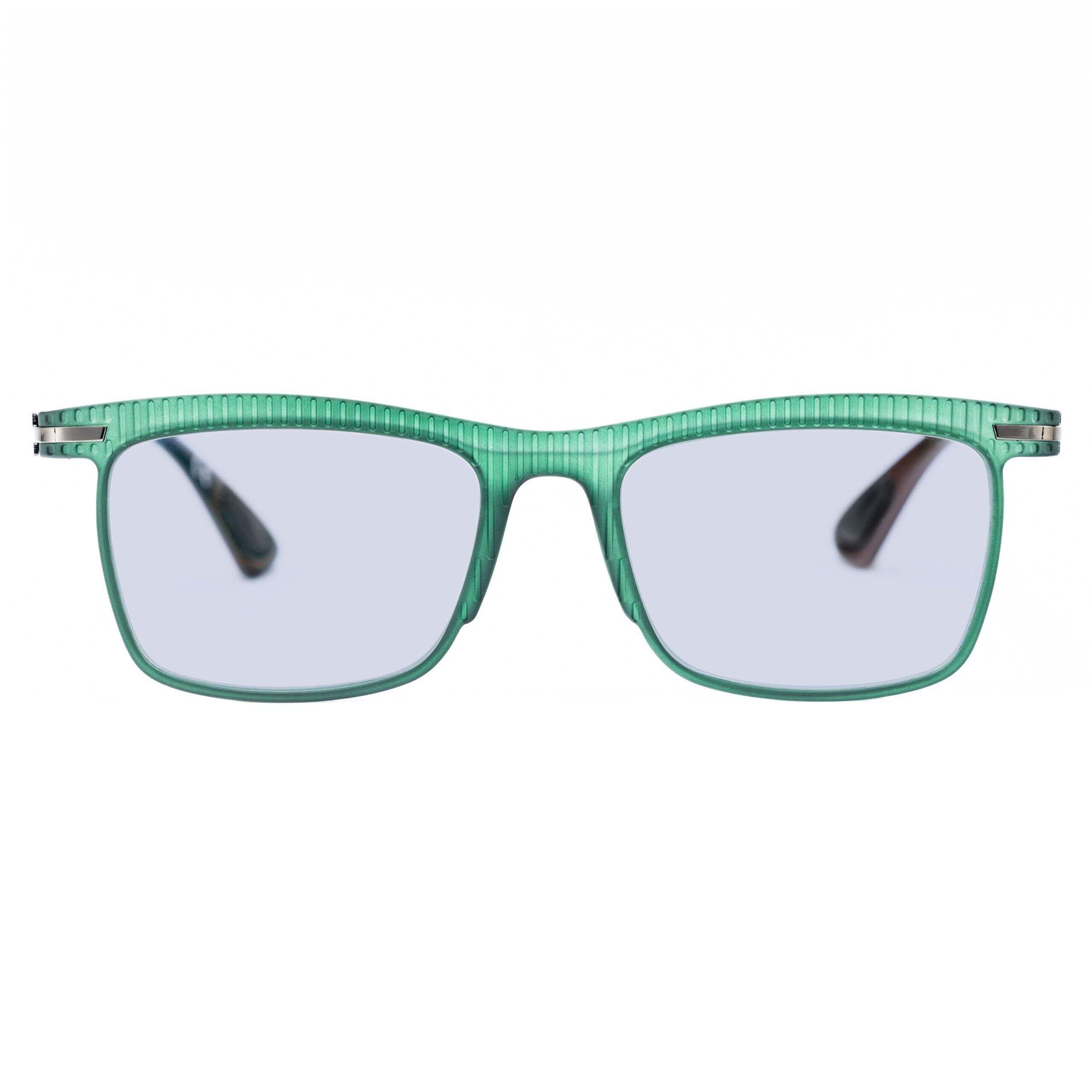 JACOPO C711 sunglasses in green with textured frames, combining pastel and vibrant colors for a stylish look.
