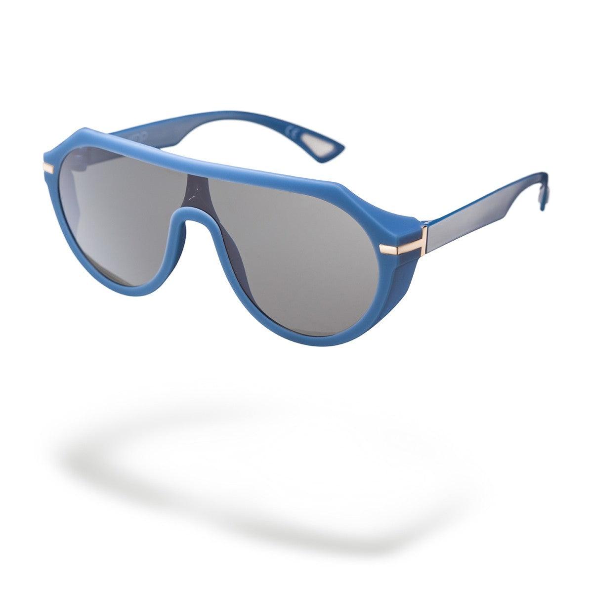 LION C5 occhiali da sole blu con design avvolgente e linee decise della collezione Happy.