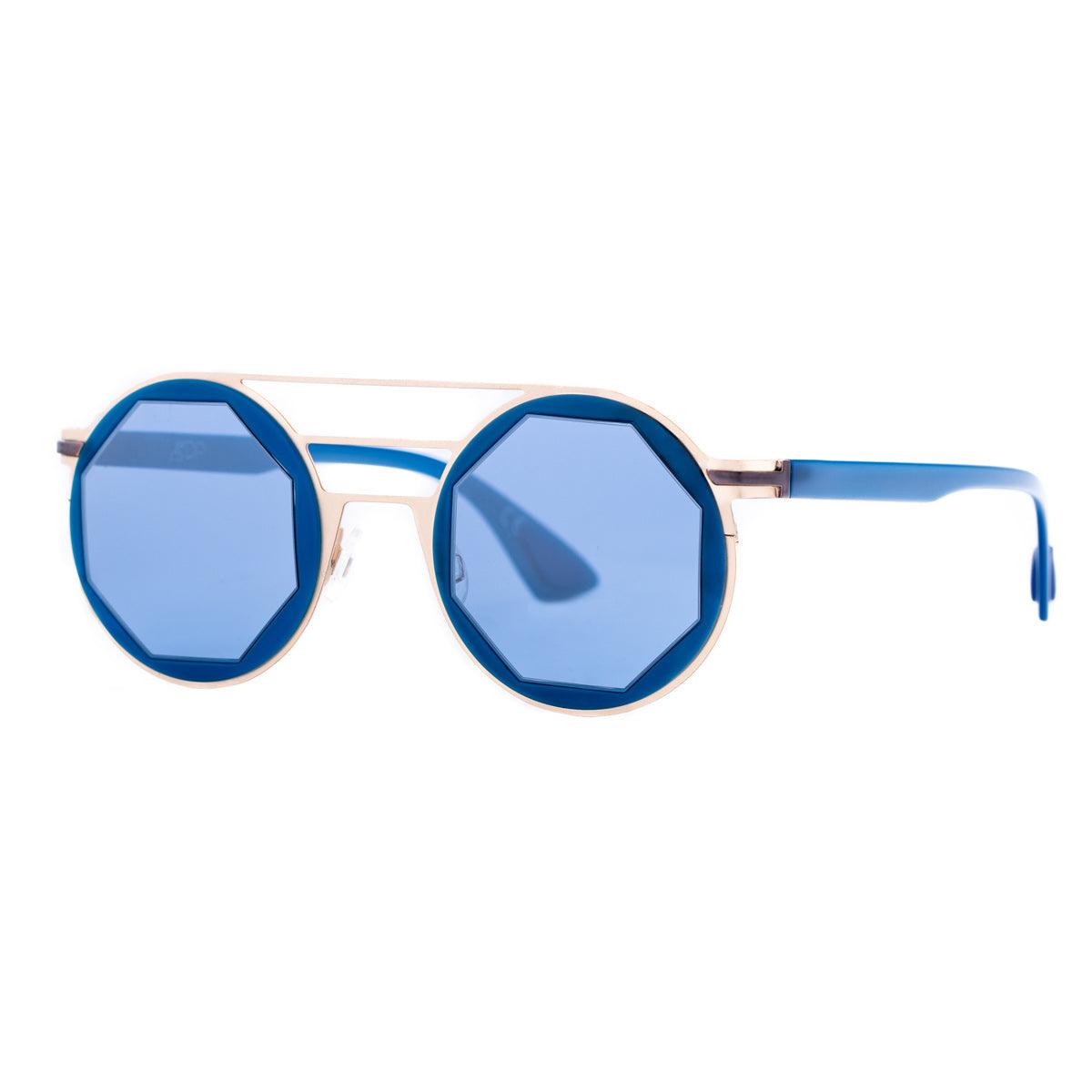 LONDON C3 sunglasses with blue octagonal lenses and stylish frame design for a unique look.
