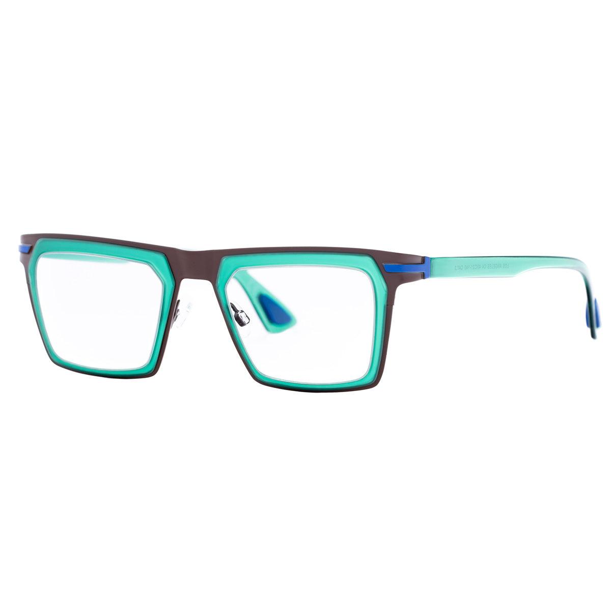 Occhiali da sole unisex LOS ANGELES C4 di Alessandro Del Piero con montatura marrone e dettagli verdi.