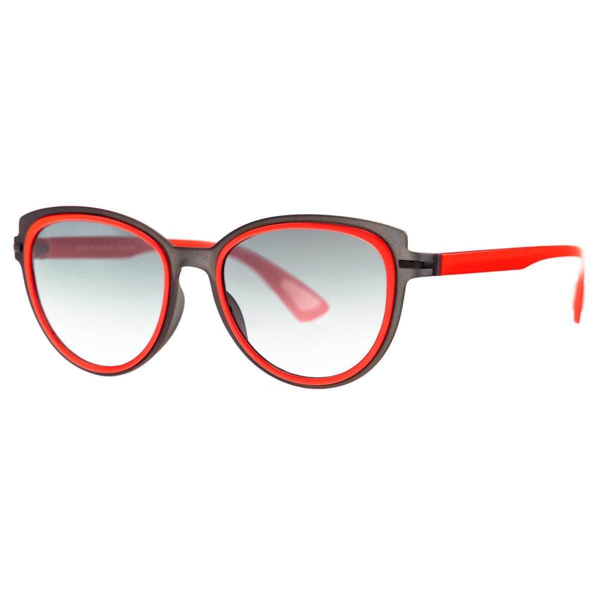 MARA C73 occhiali da sole donna a gatto, grigio soft touch crystal con dettagli rossi, lenti fotocromatiche grigie.