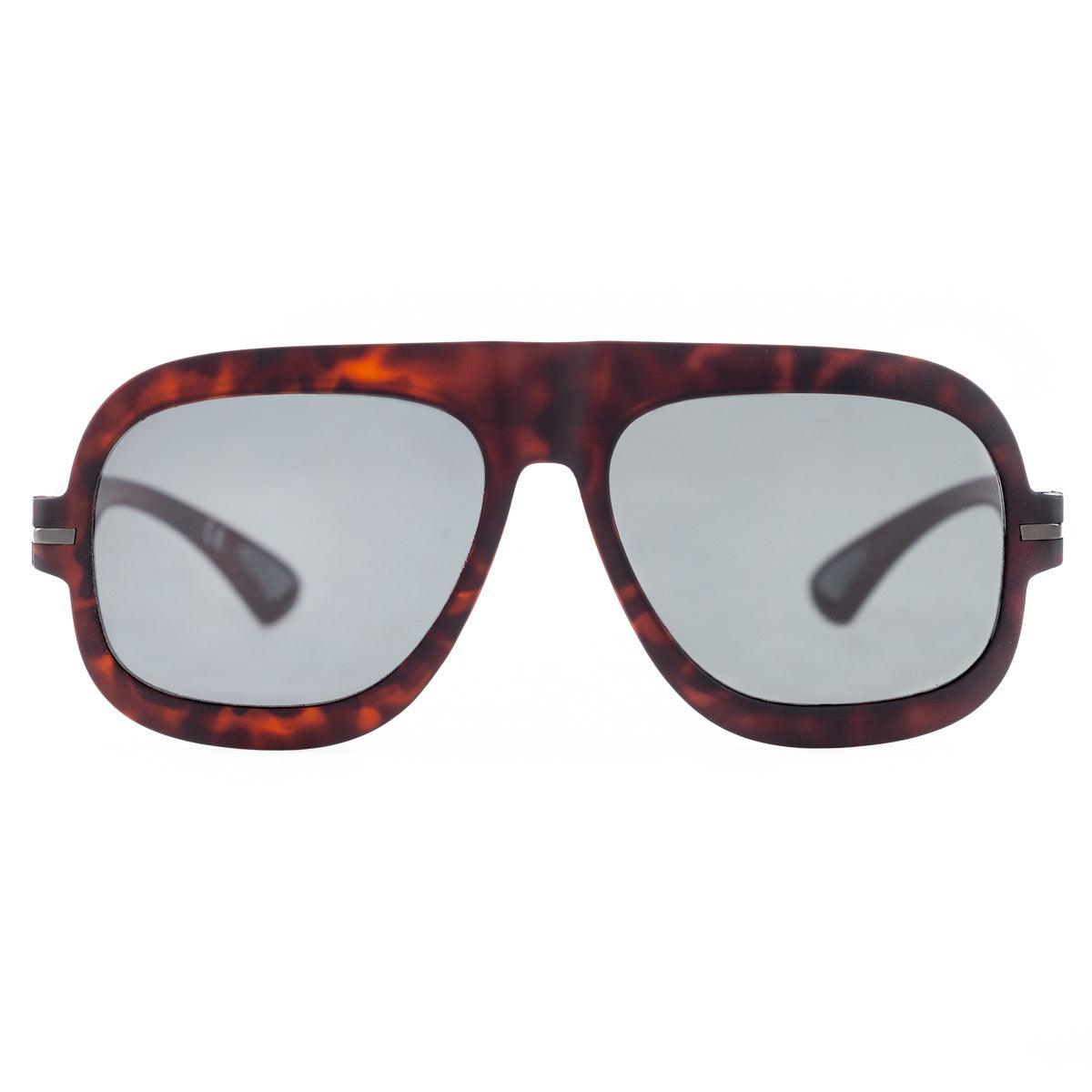 MARCELLO C72 occhiali da sole da uomo, design anni '80 con frontale color avana e lenti grigie.