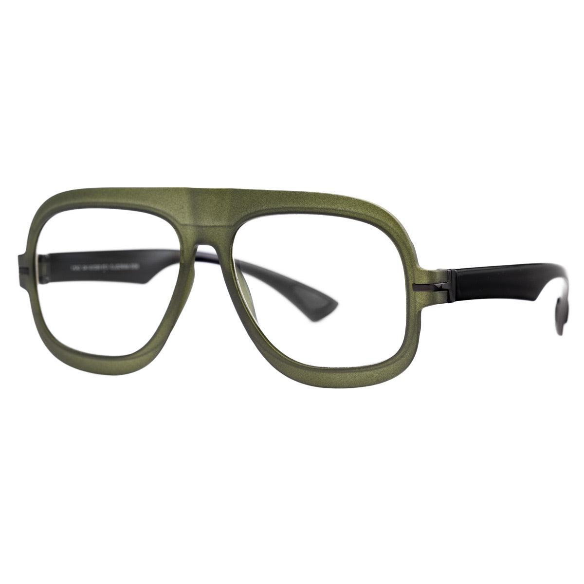 MARCELLO C78 occhiali da uomo in verde Soft Touch Crystal, stile anni '80 firmati Alessandro Del Piero.