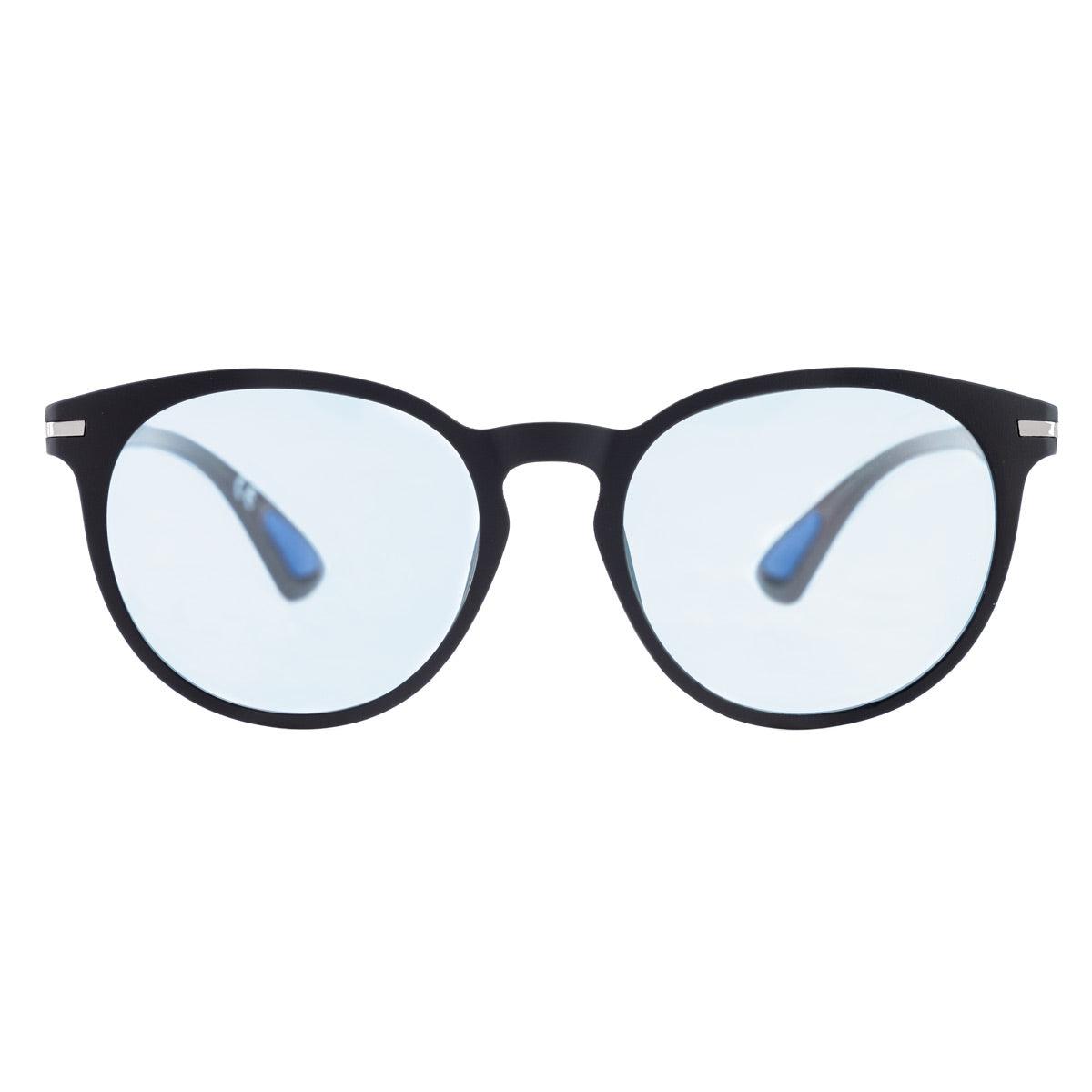 Occhiali da sole MATI C71 unisex di Alessandro Del Piero con lente blu e struttura nera.