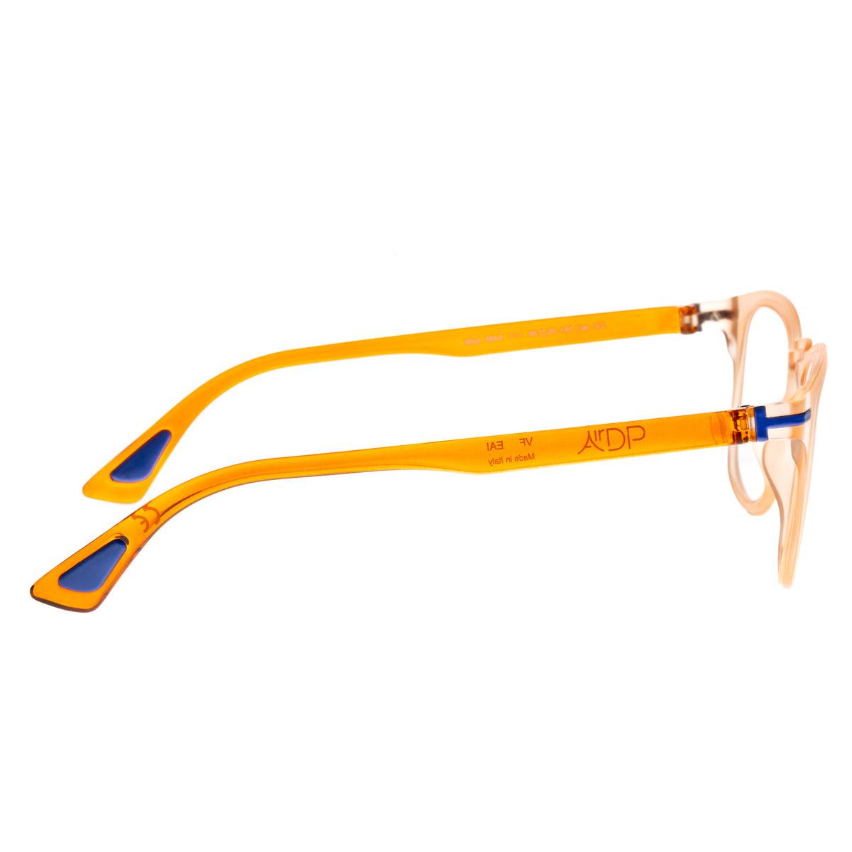 Lenti del modello MAX C11, occhiali da sole da uomo con aste arancioni e terminali blu, collezione Frame.