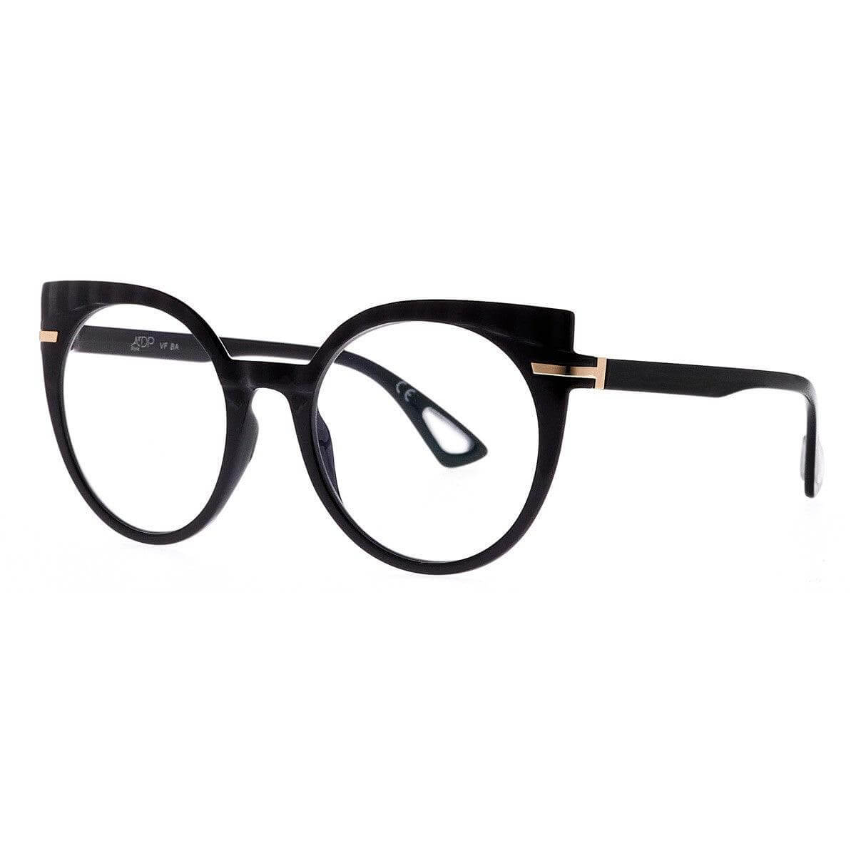 Occhiali fotocromatici da donna stilizzati MICHELA C1 in tonalità total black, collezione Frame di Alessandro Del Piero.