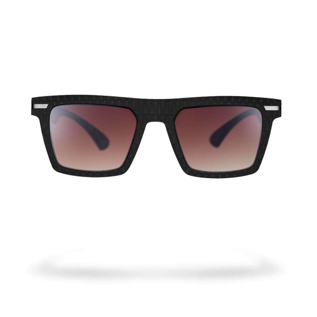 Occhiali da sole MICHI C4 dal design elegante e moderno con lenti marroni sfumate e montatura nera.