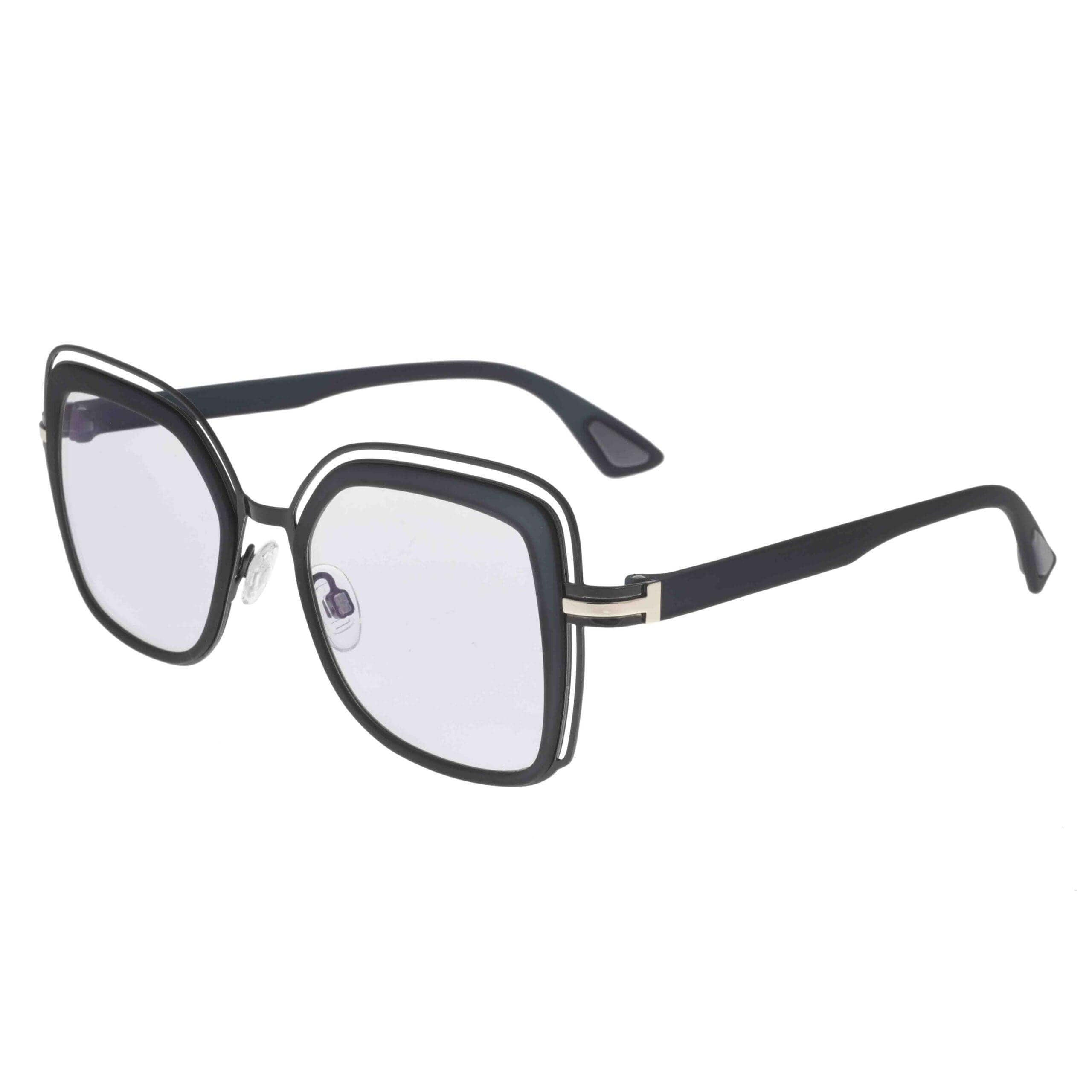 Occhiali PHUKET C10 con forma squadrata, frontale nero lucido e lenti fotocromatiche per un look contemporaneo.