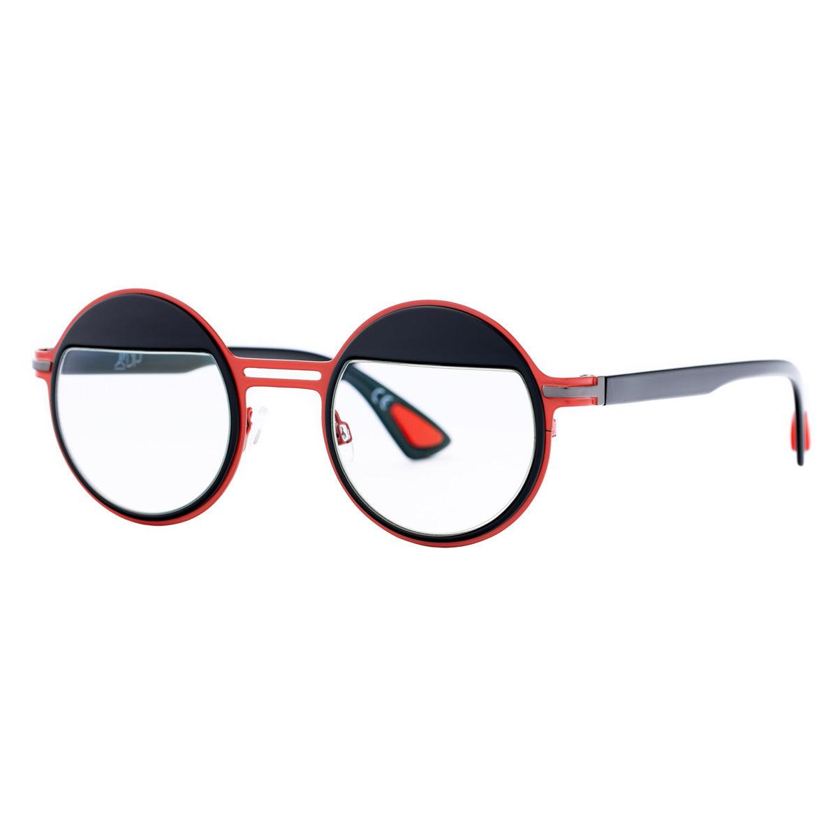 ROME C3 occhiali con design audace e raffinato in nero e rosso, lenti fotocromatiche grigie.