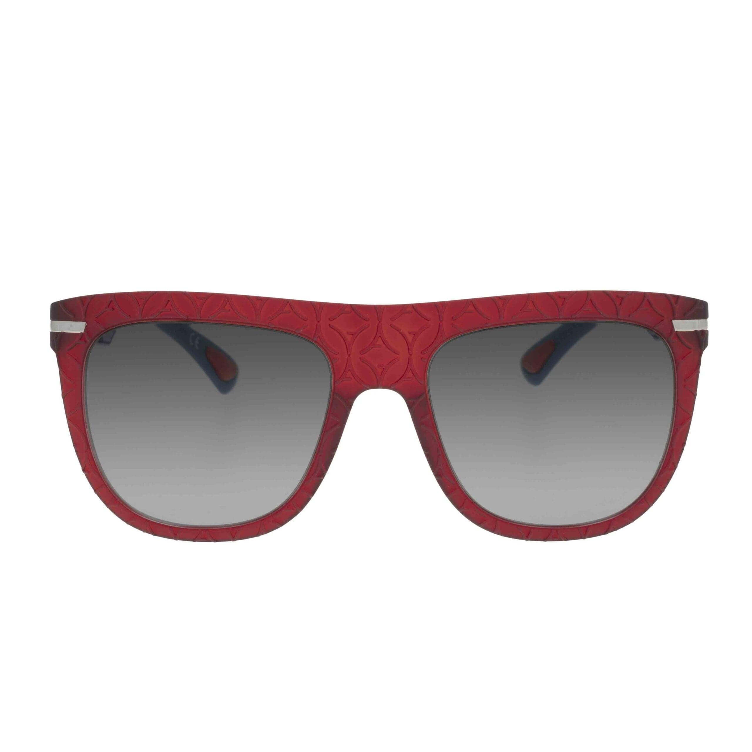SAMU C8 sunglasses with a red soft touch front and gray phototropic lenses, stylish and flexible design.