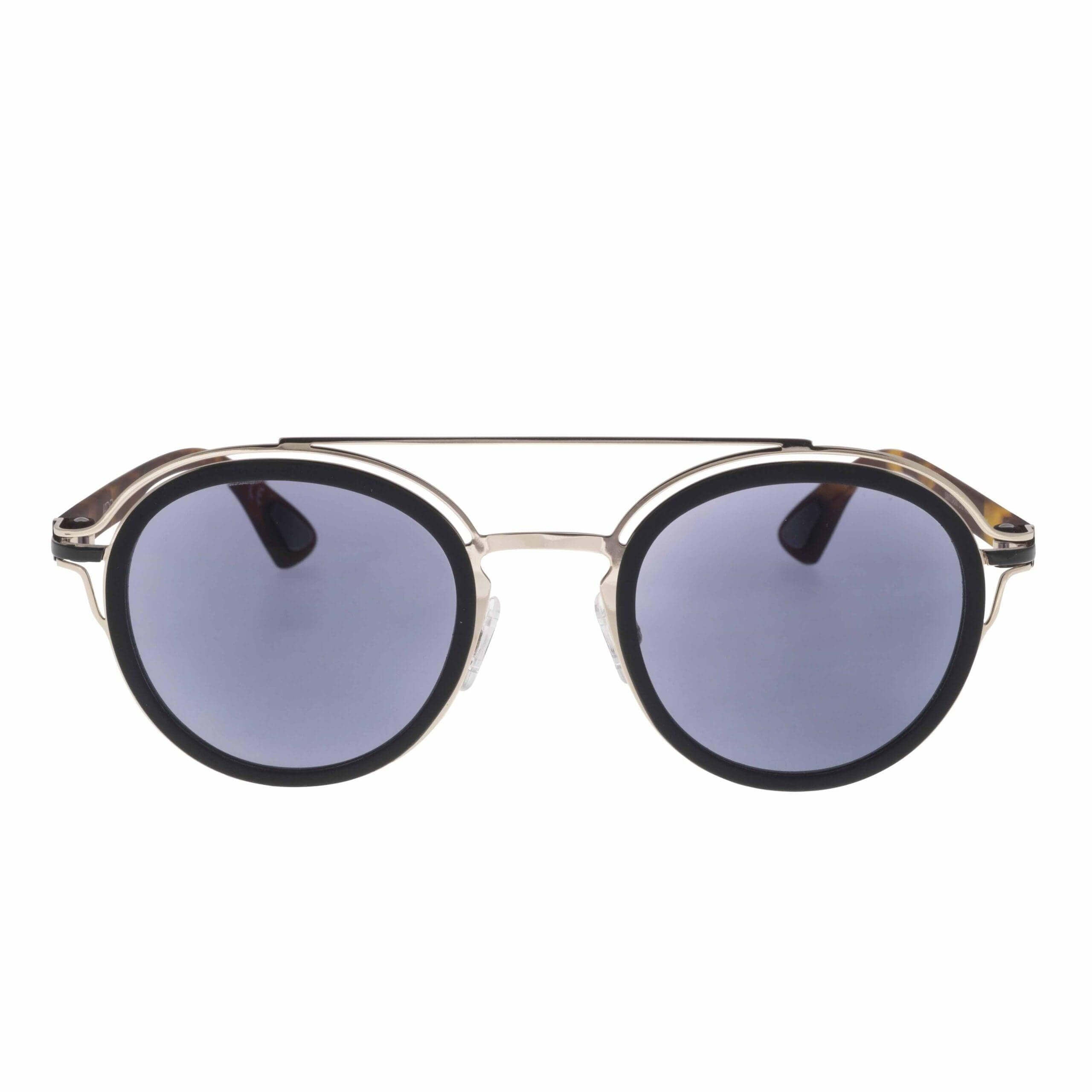 SANTORINI C10 occhiali con montatura nera e lenti fotocromatiche grigie, eleganza senza tempo.