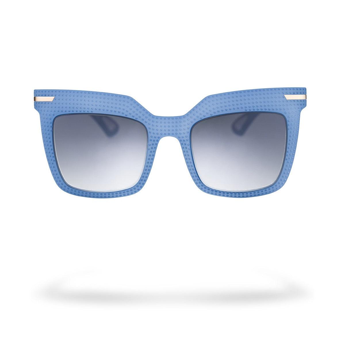 SILVIA C2 - Occhiali da sole blu soft touch con lenti grigie sfumate, parte della Collezione Flexo.