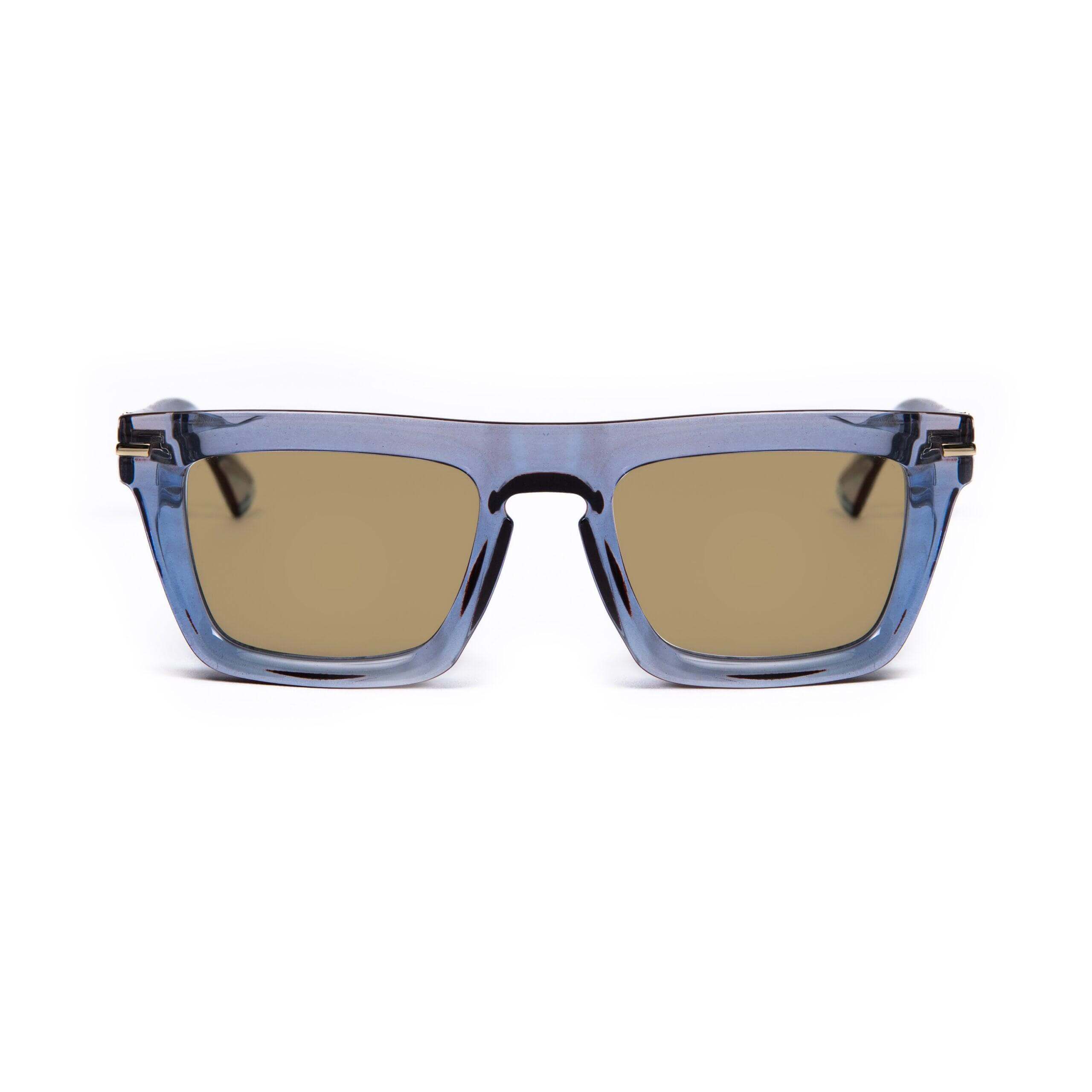 SOUTH BEACH C2 sunglasses with bold blue transparent frame and brown lenses, modern design by AirDP.