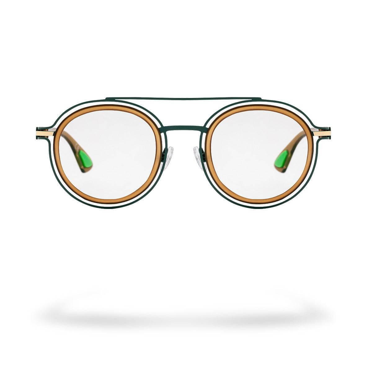 TAHITI C4 sunglasses with light green glossy front and brown glossy crystal arms, featuring phototropic gray lenses.