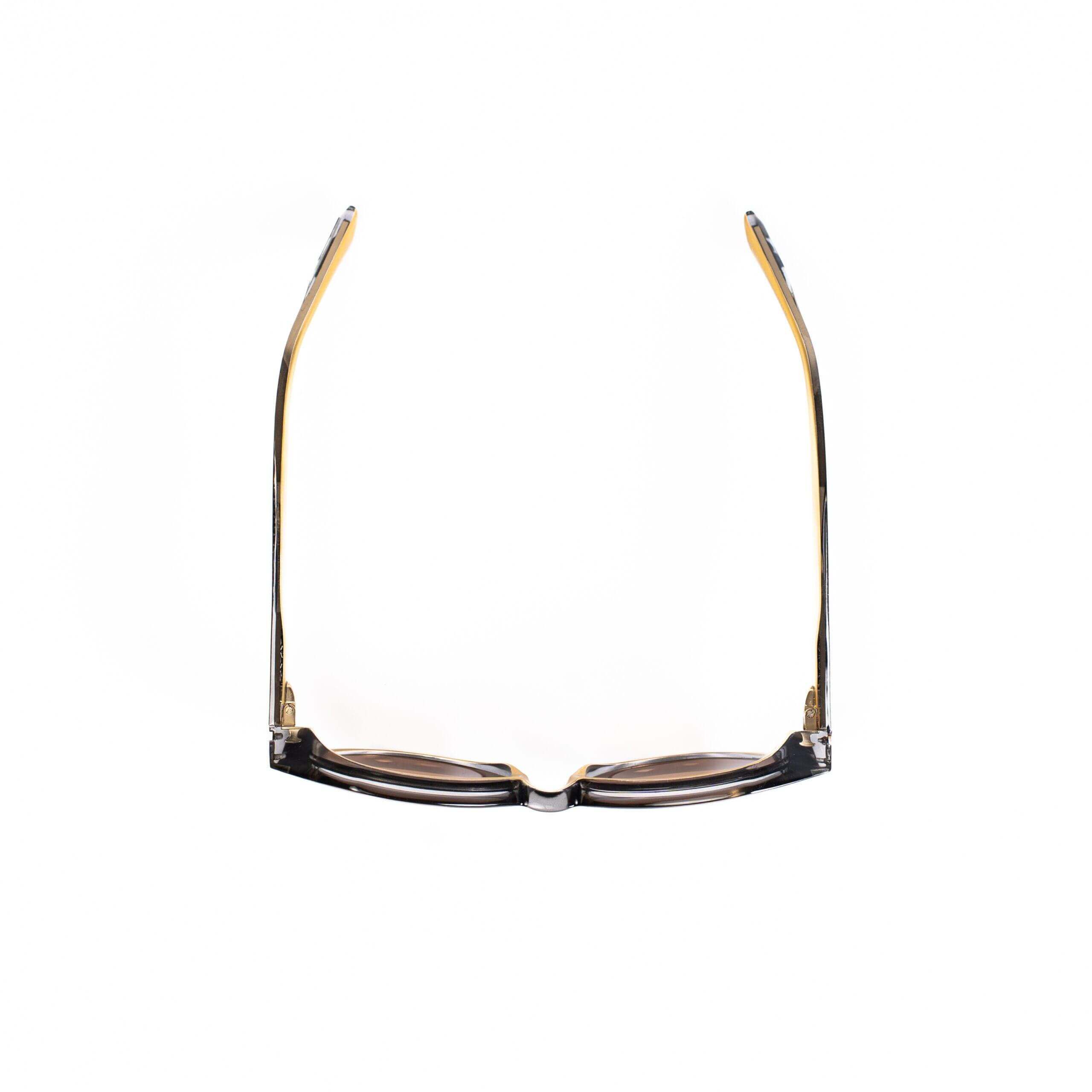 BAL HARBOUR C31 occhiali grigio trasparente con aste oro, design elegante e moderno della collezione XY Bold by AirDP.