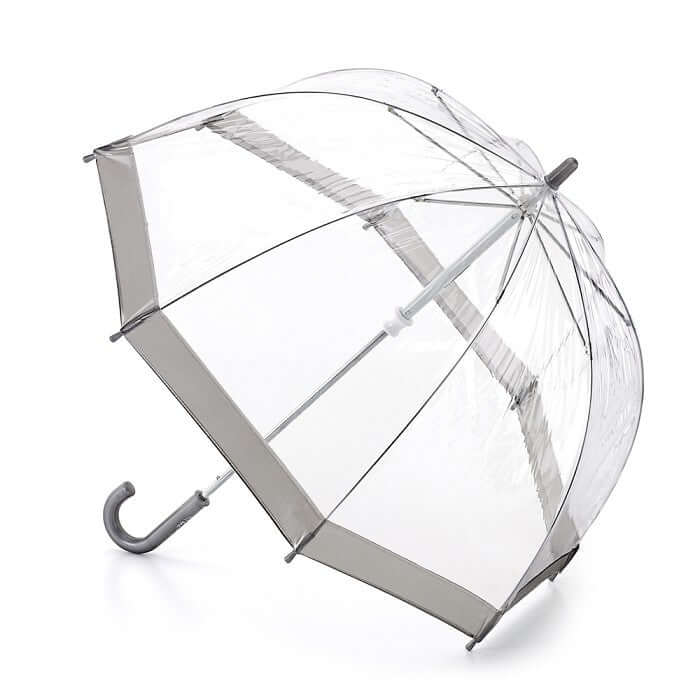 Ombrello Silver trasparente per bambini, design a bolla e colori vivaci, tecnologia sicura e copertura completa.