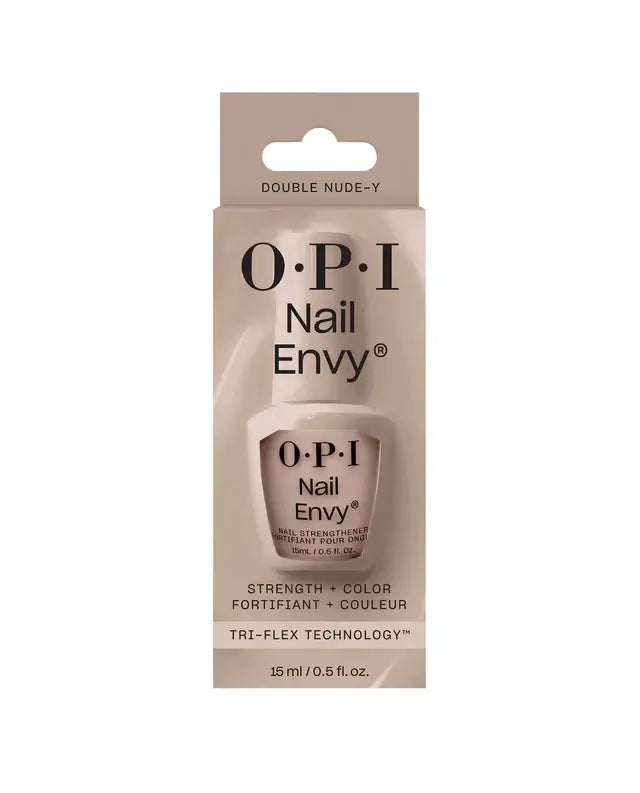 OPI Nail Envy Double Nude-Y nail strengthener in a 15 ml bottle, designed for healthier, stronger nails.