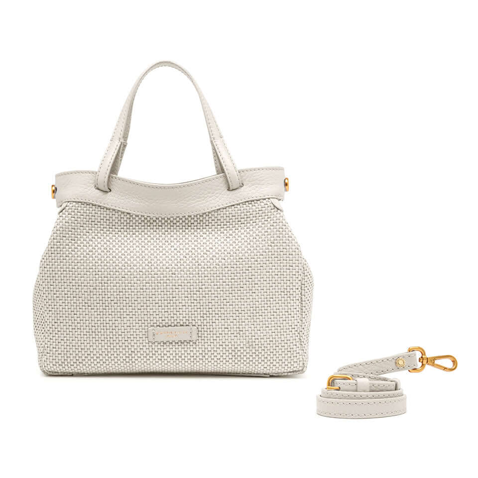 Ottavia by Gianni Chiarini Firenze: a stylish woven straw bag, featuring adjustable handles and a crossbody strap.