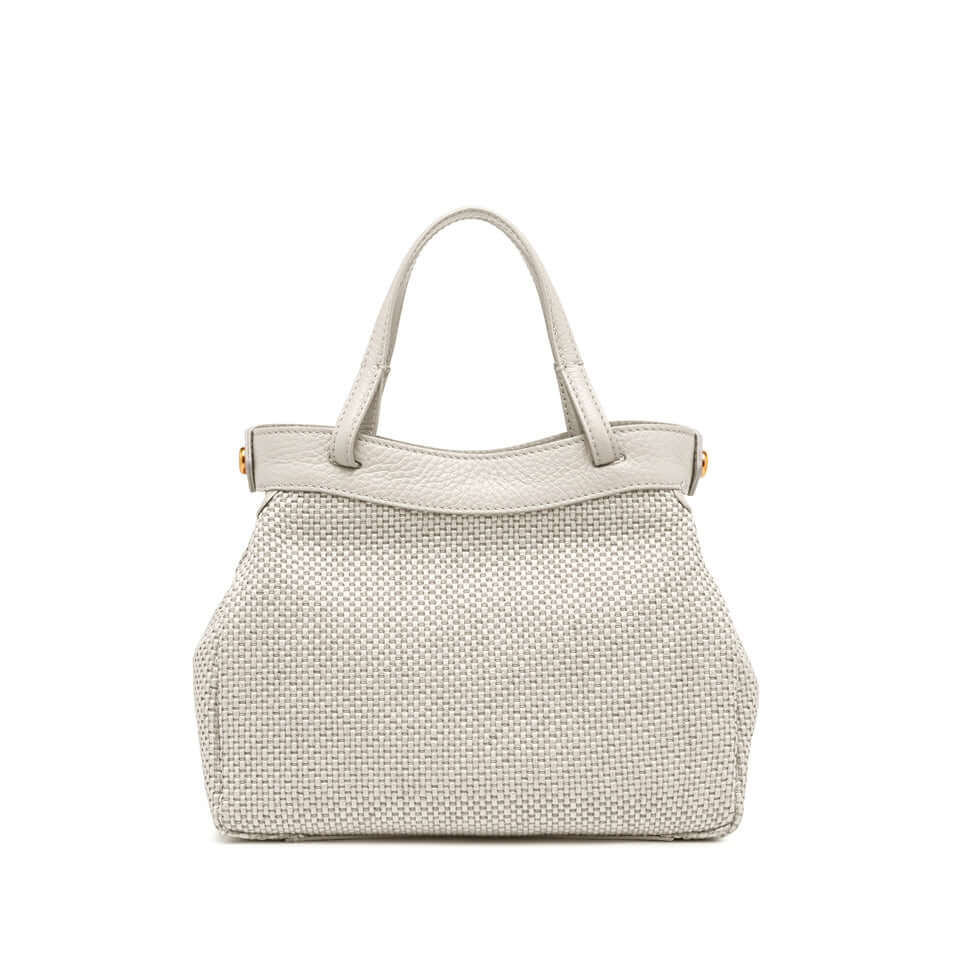 OTTAVIA bag by Gianni Chiarini Firenze in woven straw fabric, featuring a double carry option and zip closure.