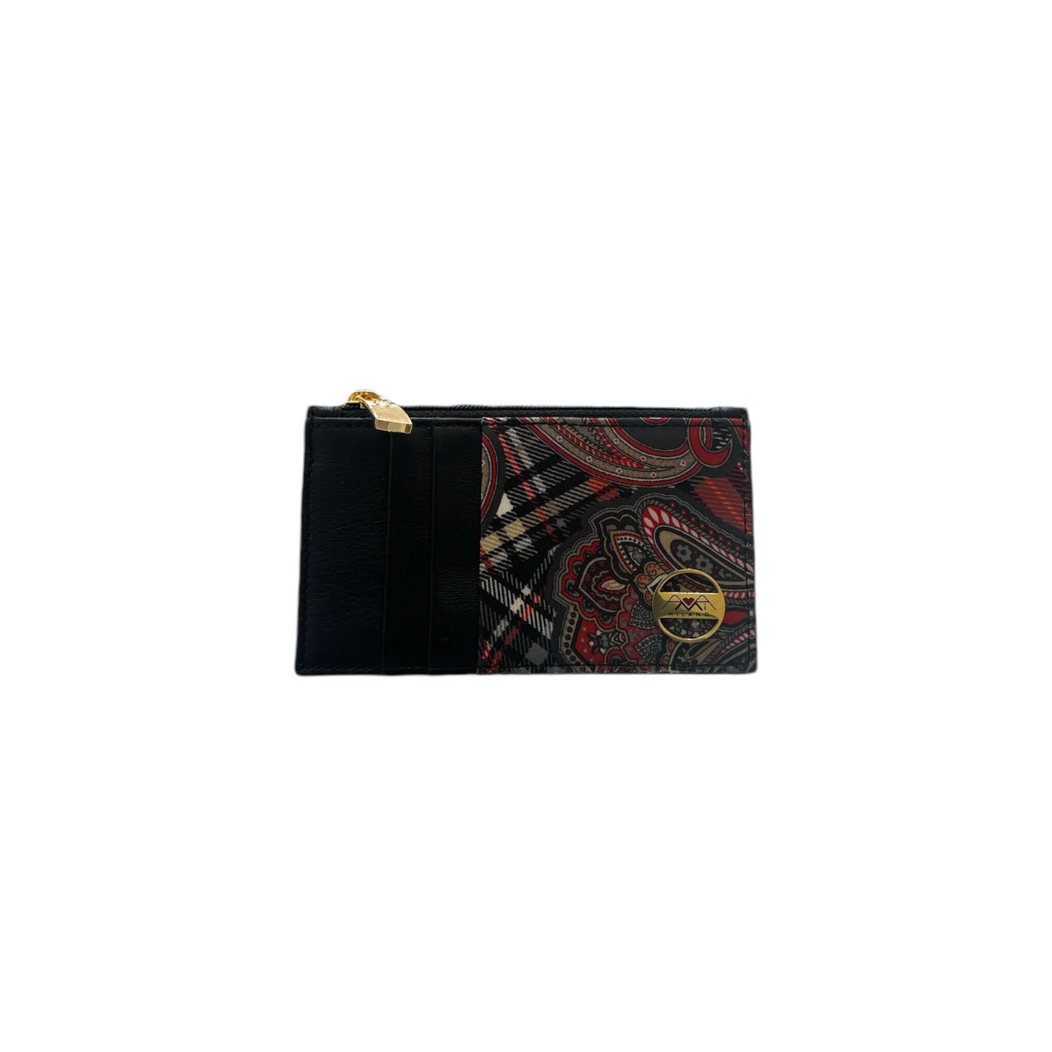 Portacarte con Zip Amami Milano, elegante e pratico, 6 scomparti per carte e chiusura zip, design italiano.